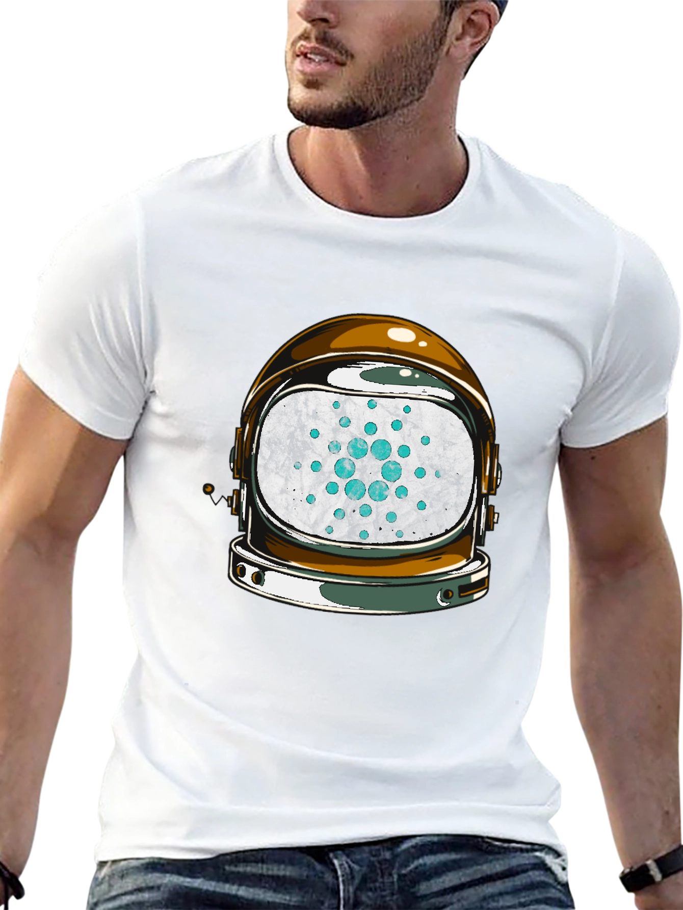 Astronaut Helmet Cardano Crypto Tee
