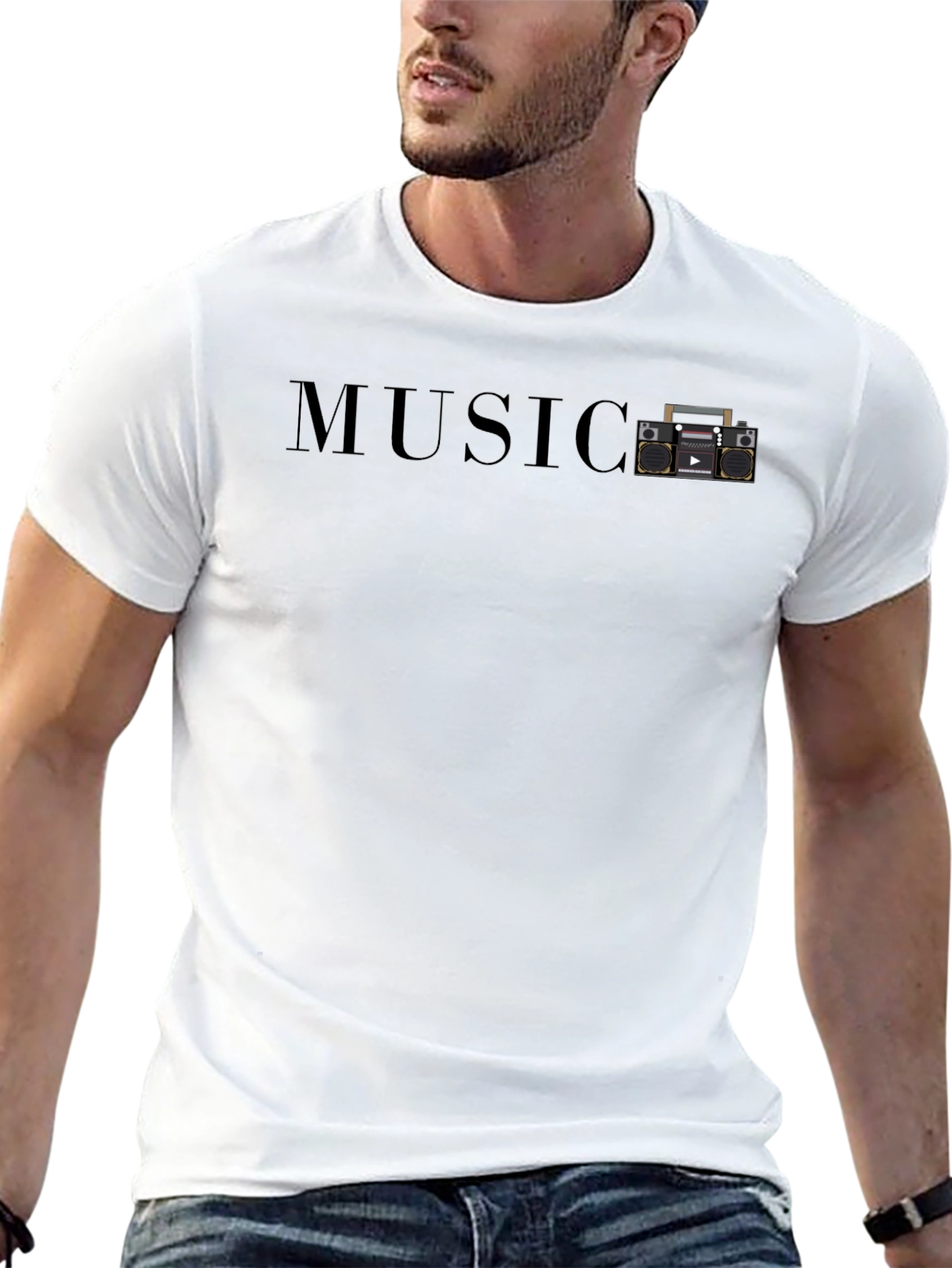 Retro Boombox Music T-Shirt