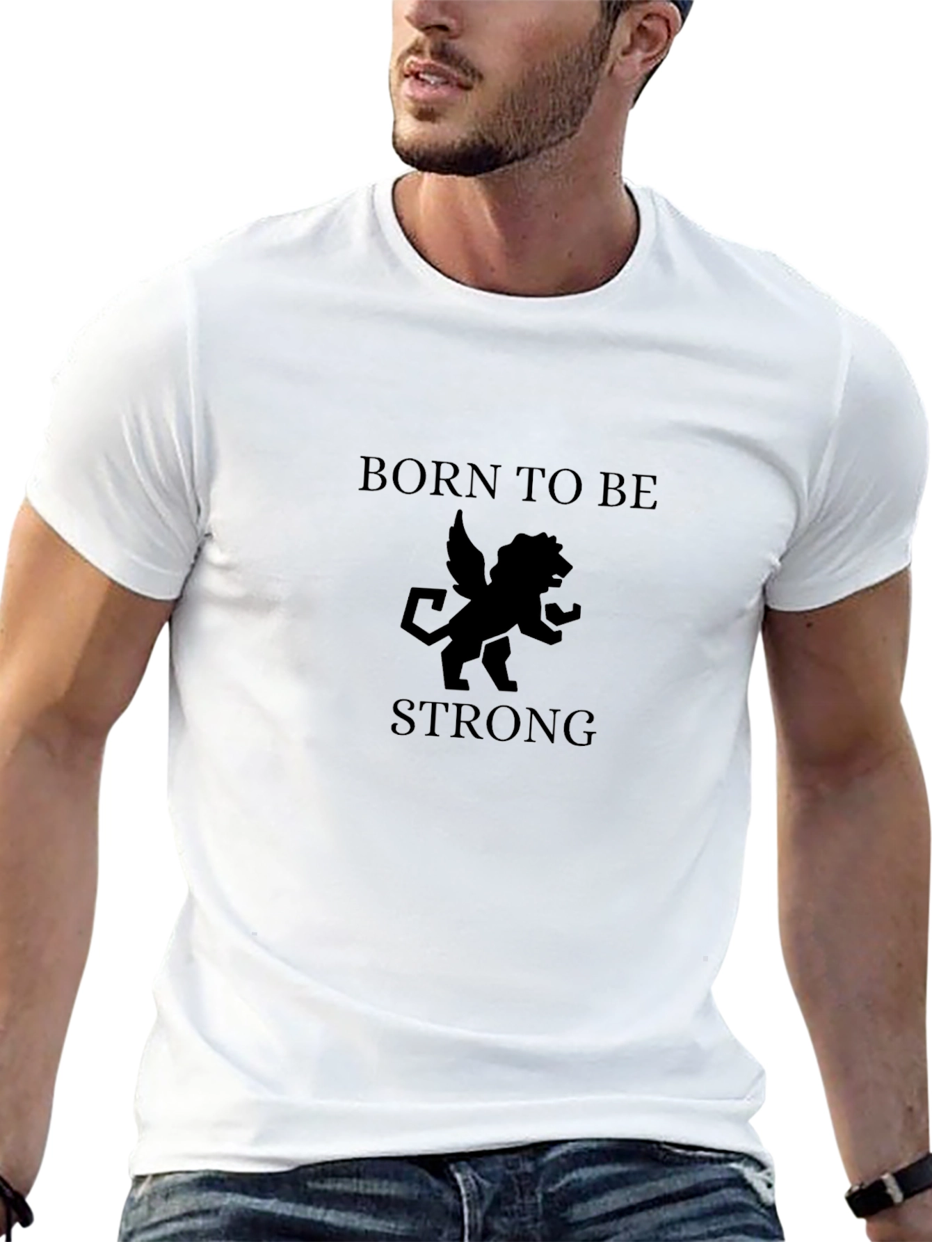 Born To Be Strong Graphic Print T-Shirt