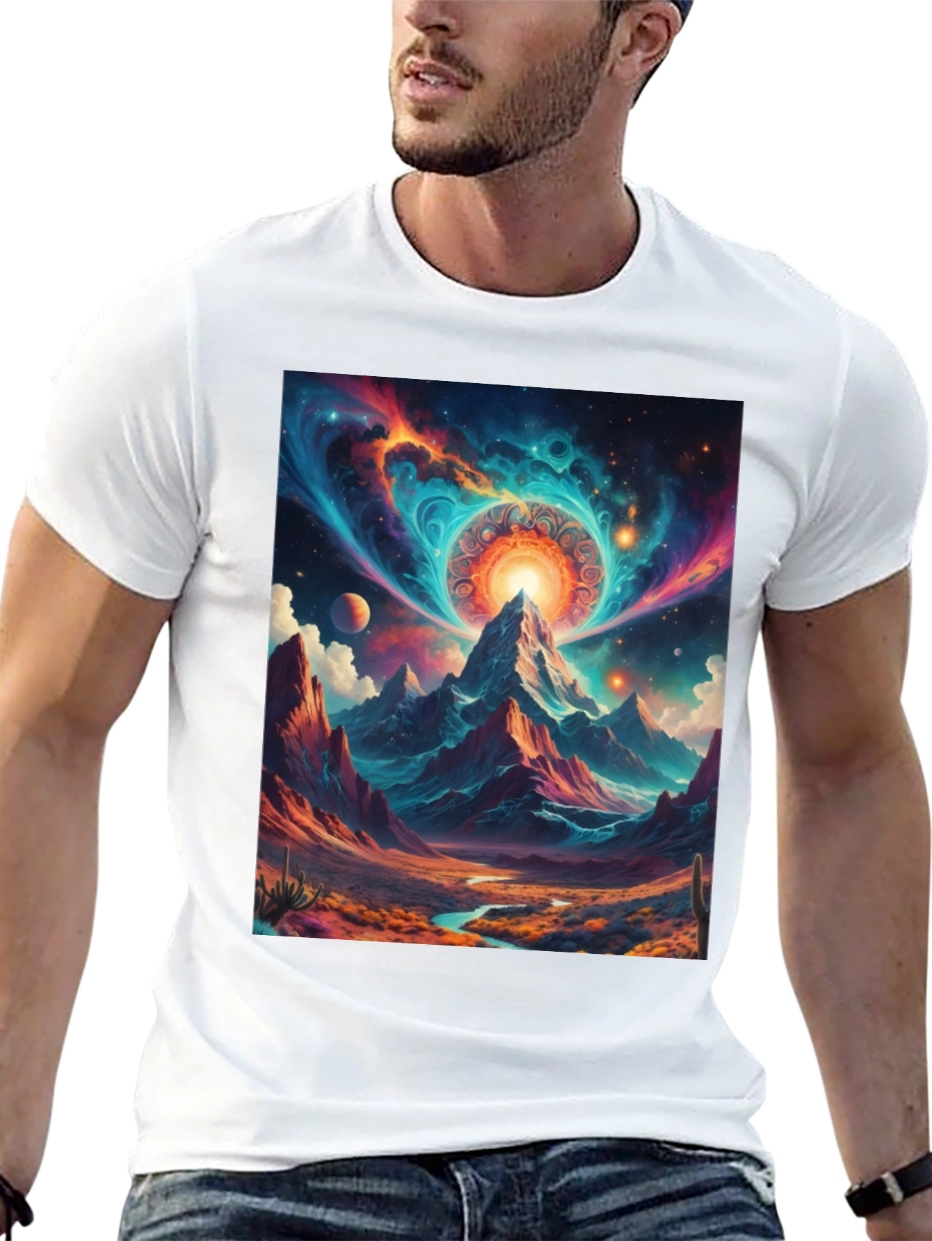 Cosmic Mountain T-Shirt: Unique Graphic Tee