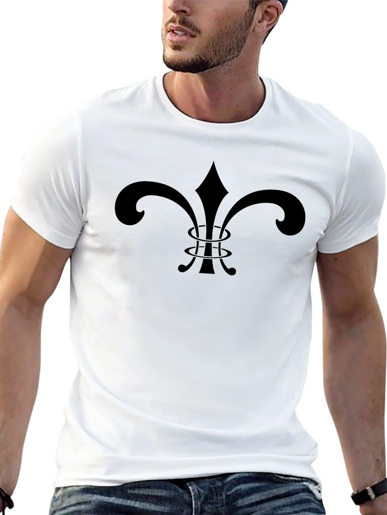 Fleur de Lis Graphic Black T-Shirt