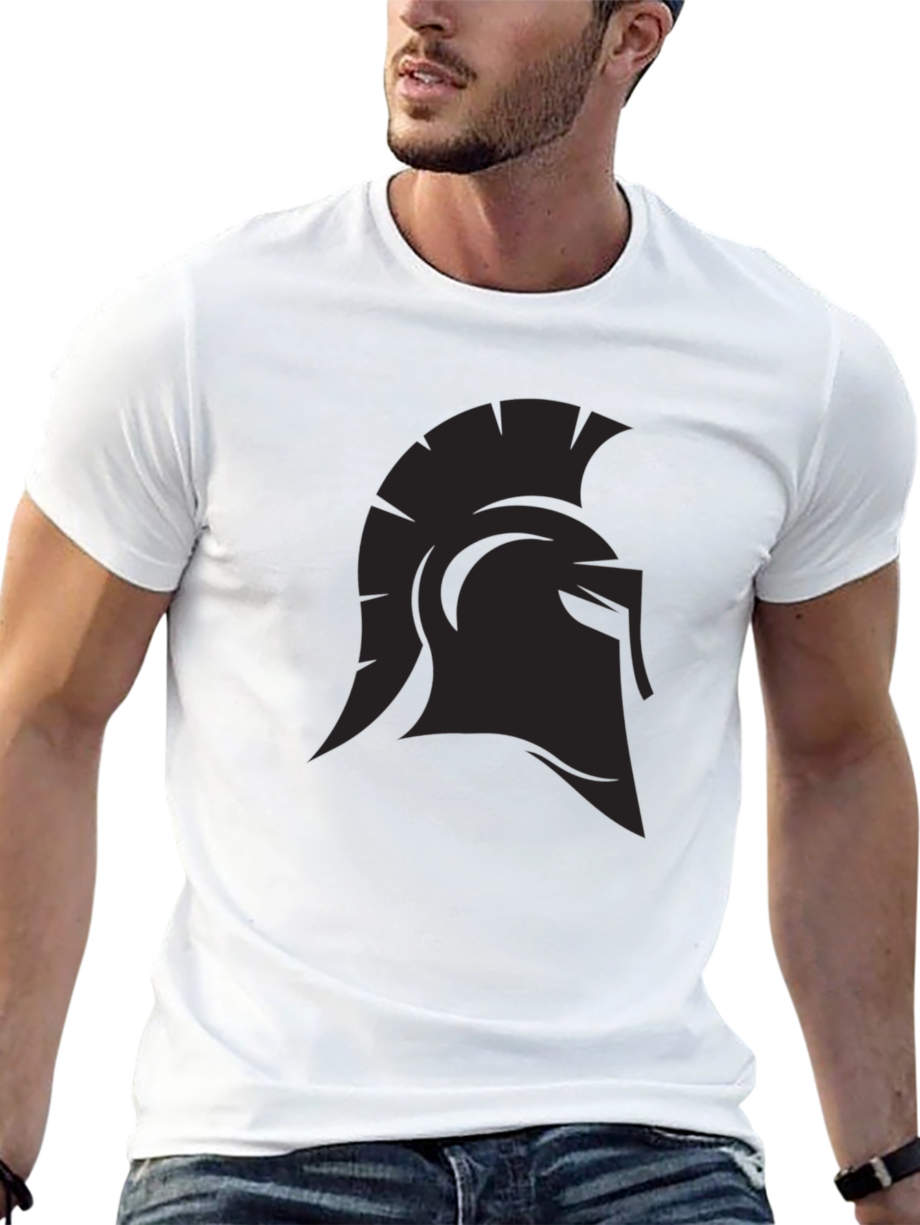 Spartan Helmet Graphic Black T-Shirt