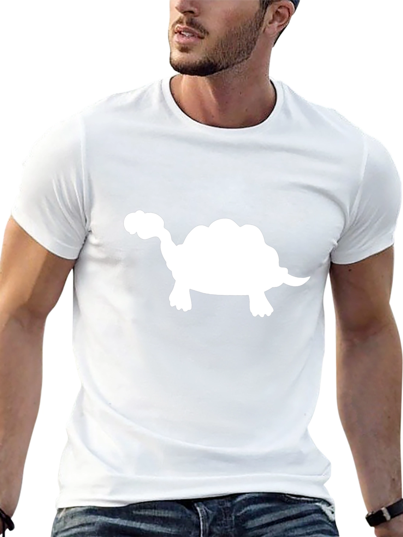 Turtle Silhouette T-Shirt - Casual Black Tee