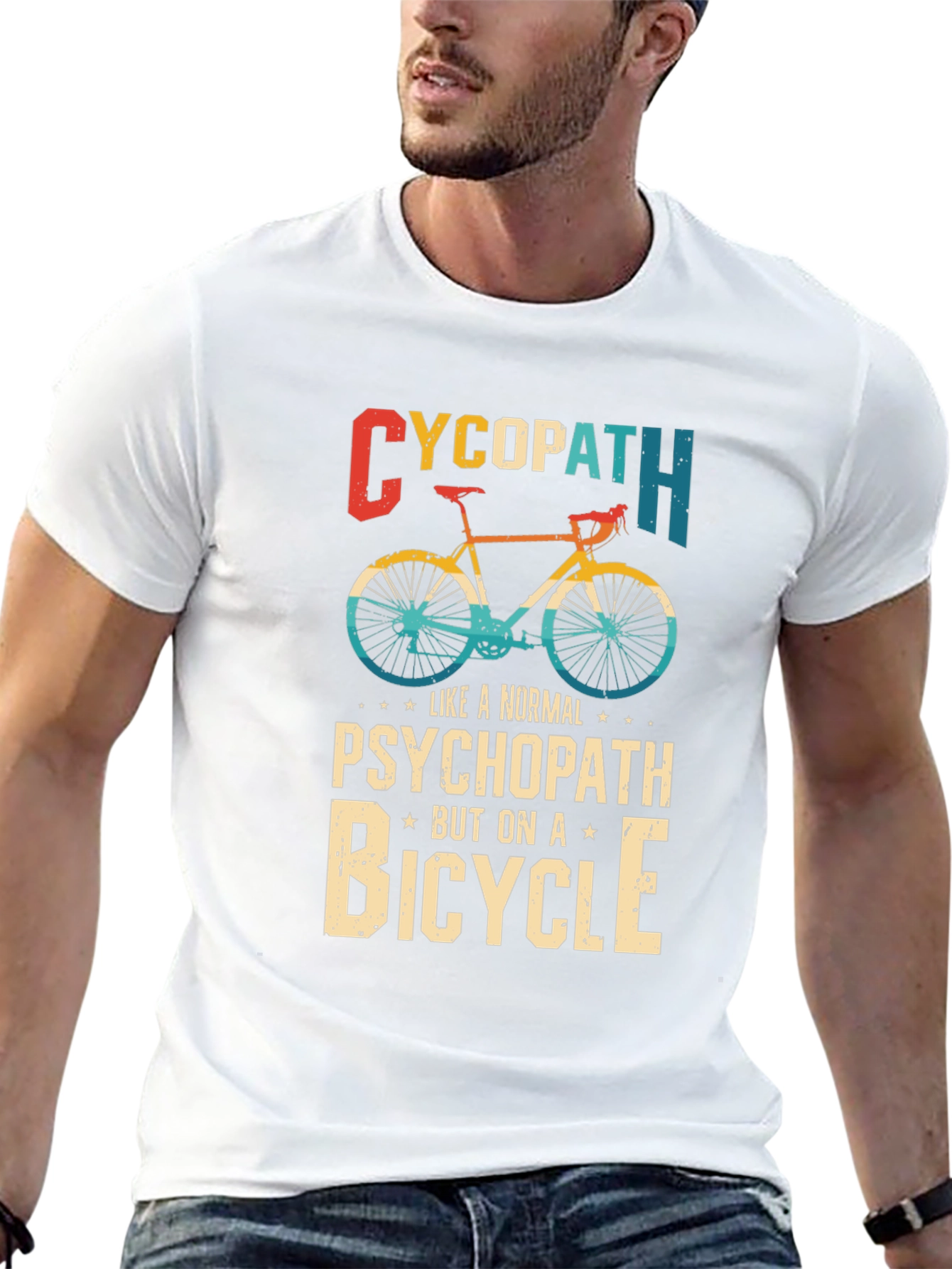 Cycopath T-Shirt: Funny Bicycle Psychopath Tee