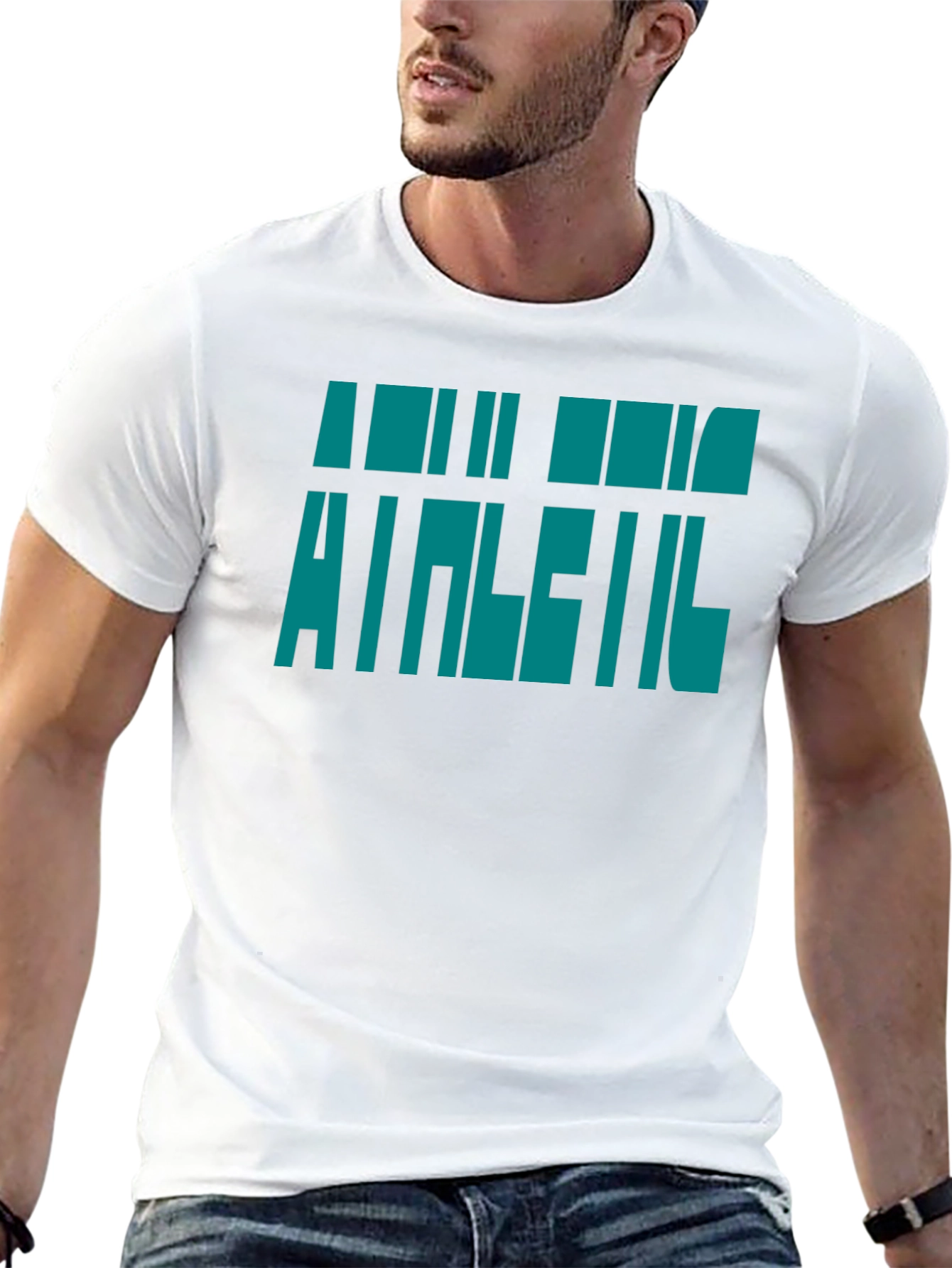 Athletic Graphic Print Black T-Shirt