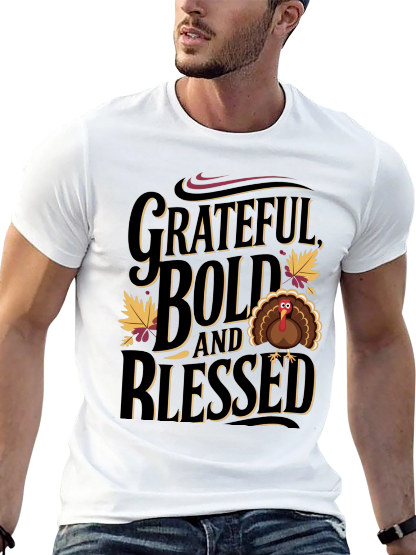 Grateful Bold Blessed Thanksgiving T-Shirt