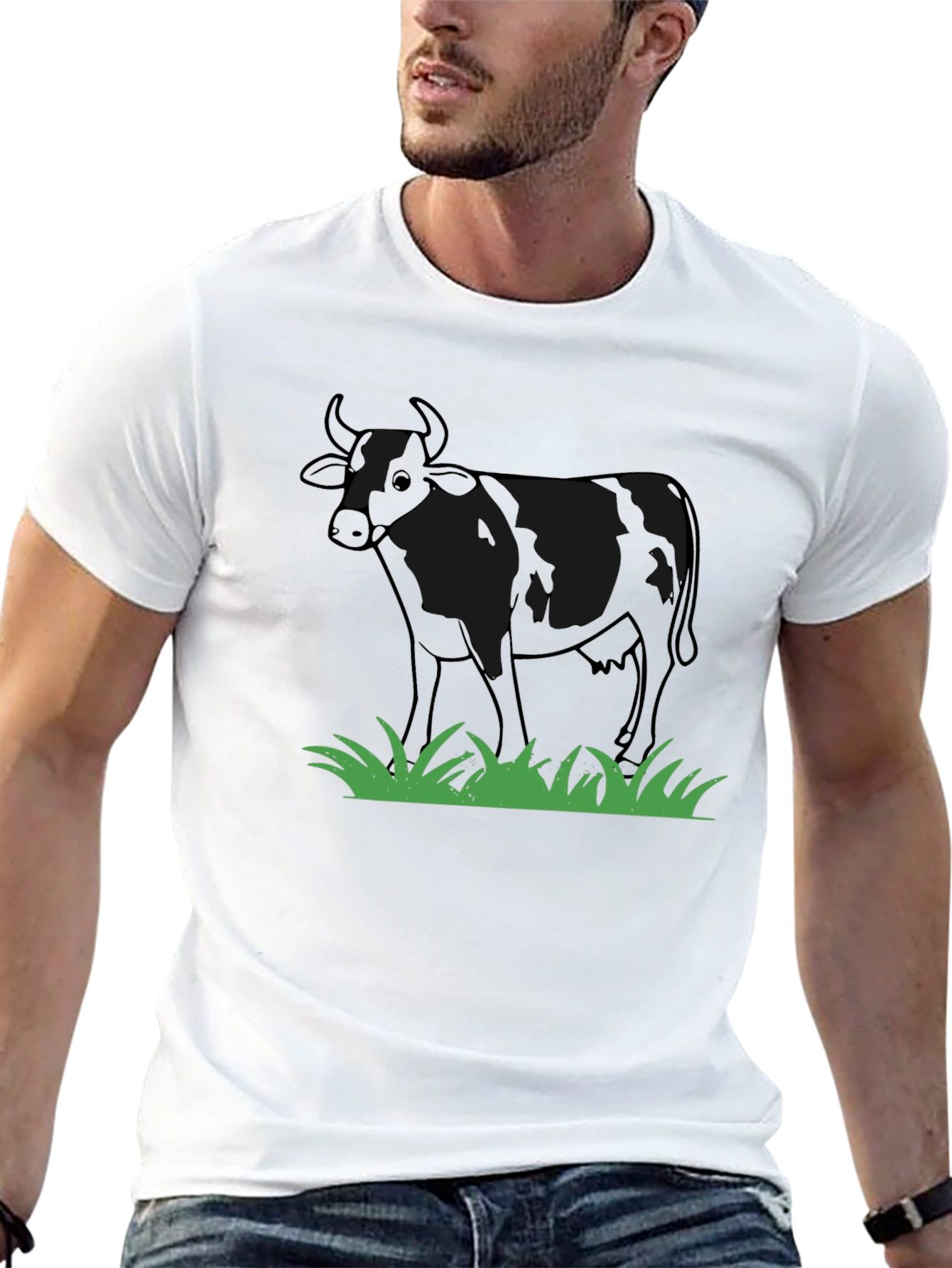 Cow Graphic T-Shirt - Black