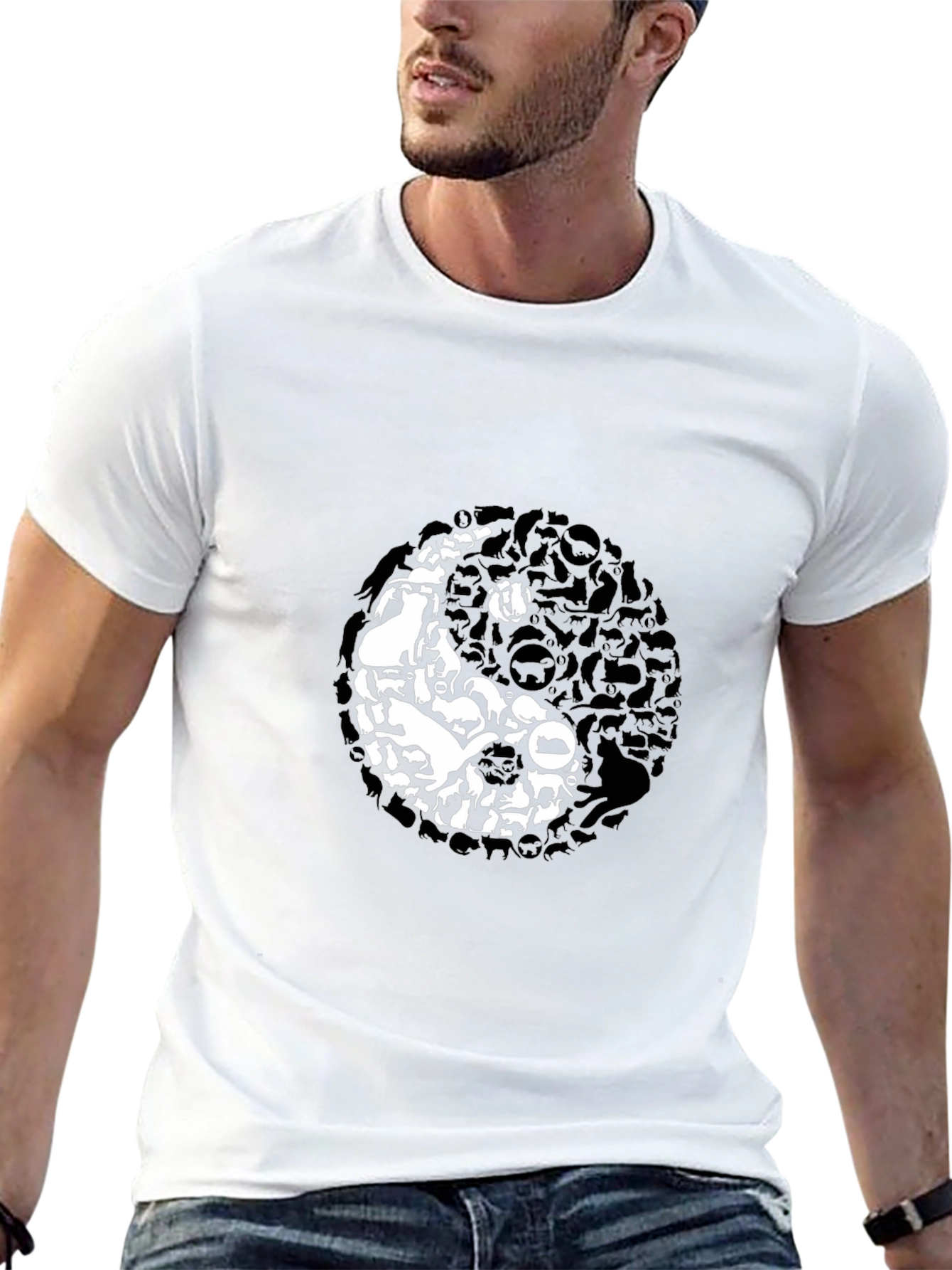 Yin Yang Cats T-Shirt - Balance & Harmony