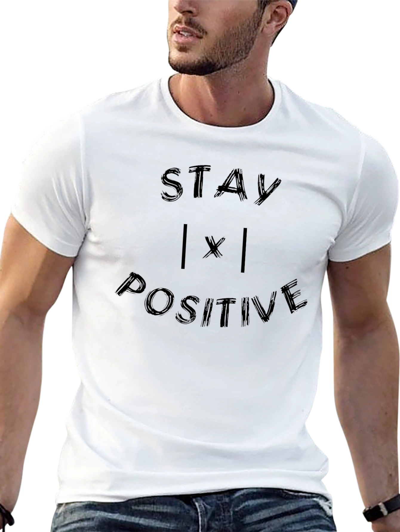 Stay Positive Graphic Tee - Motivational Black T-Shirt