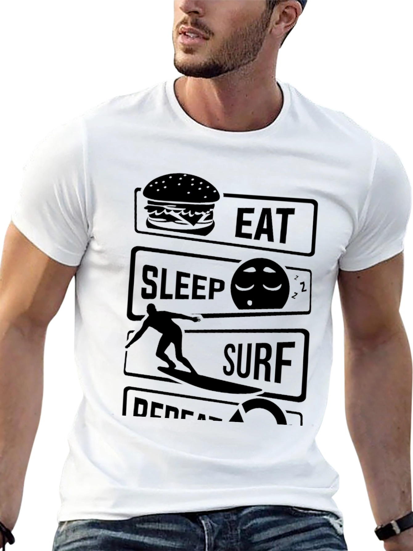 Eat Sleep Surf Repeat Graphic Tee
