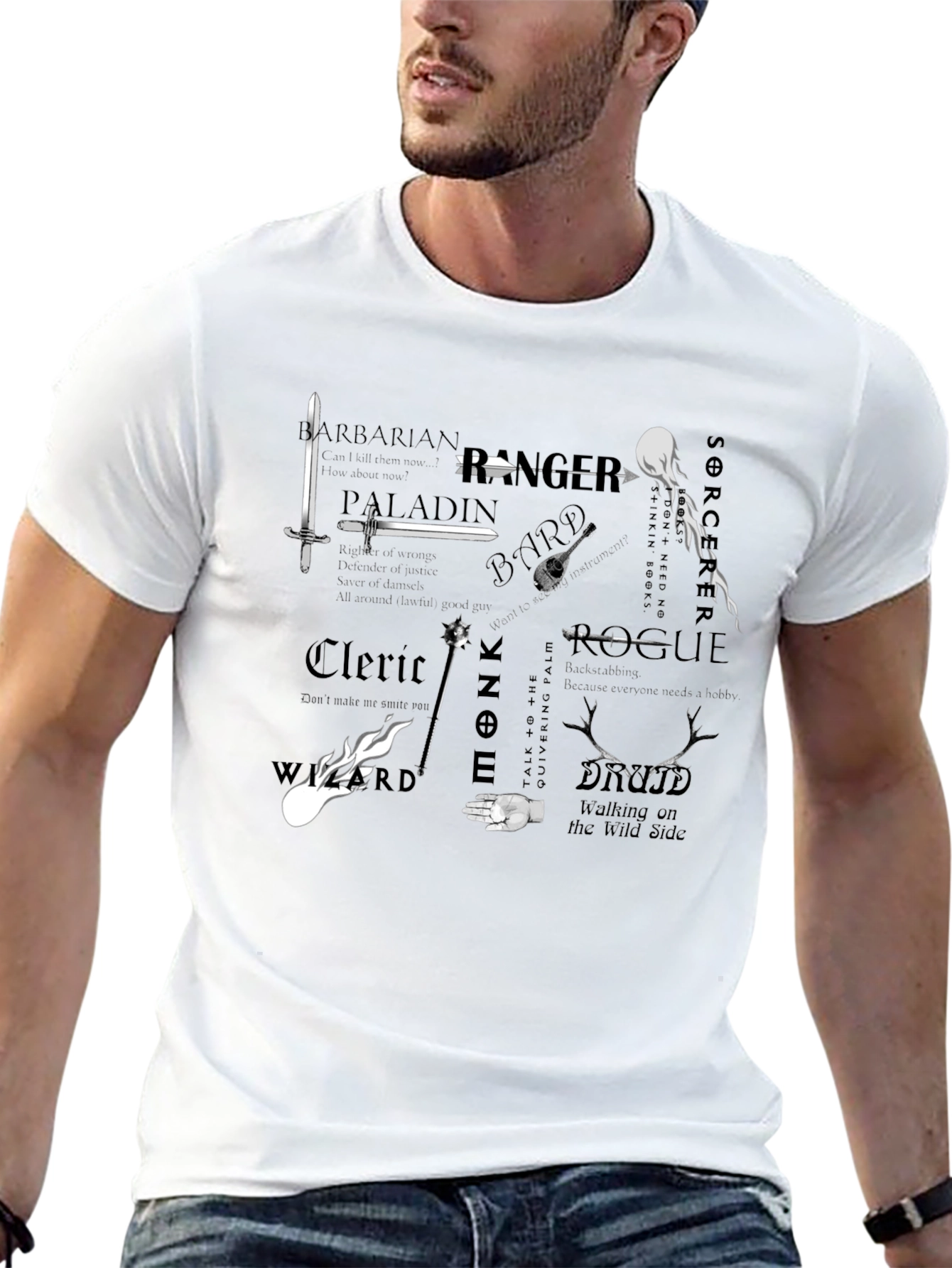 D&D Class T-Shirt: Barbarian Paladin Rogue & More