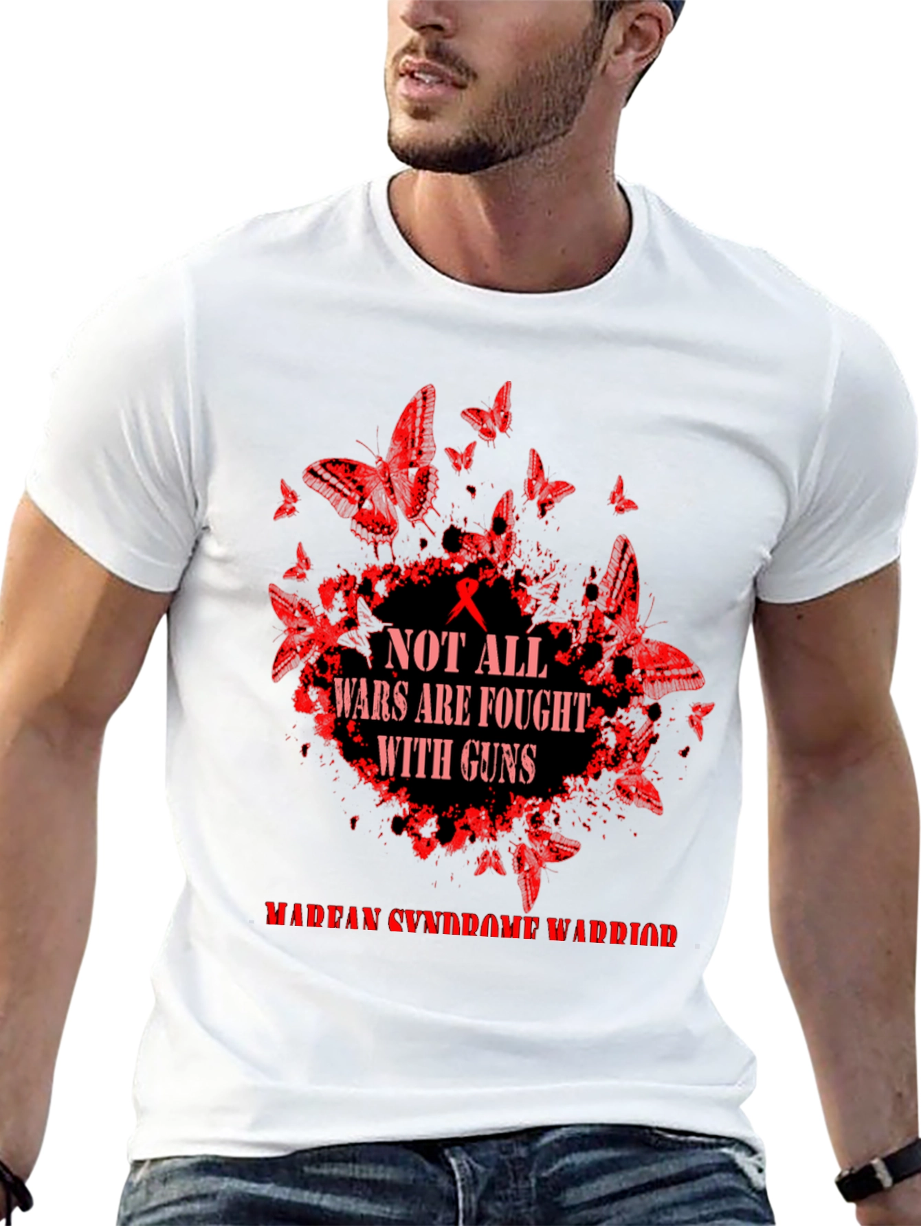 Marfan Syndrome Warrior Tee: Butterfly Guns Awareness