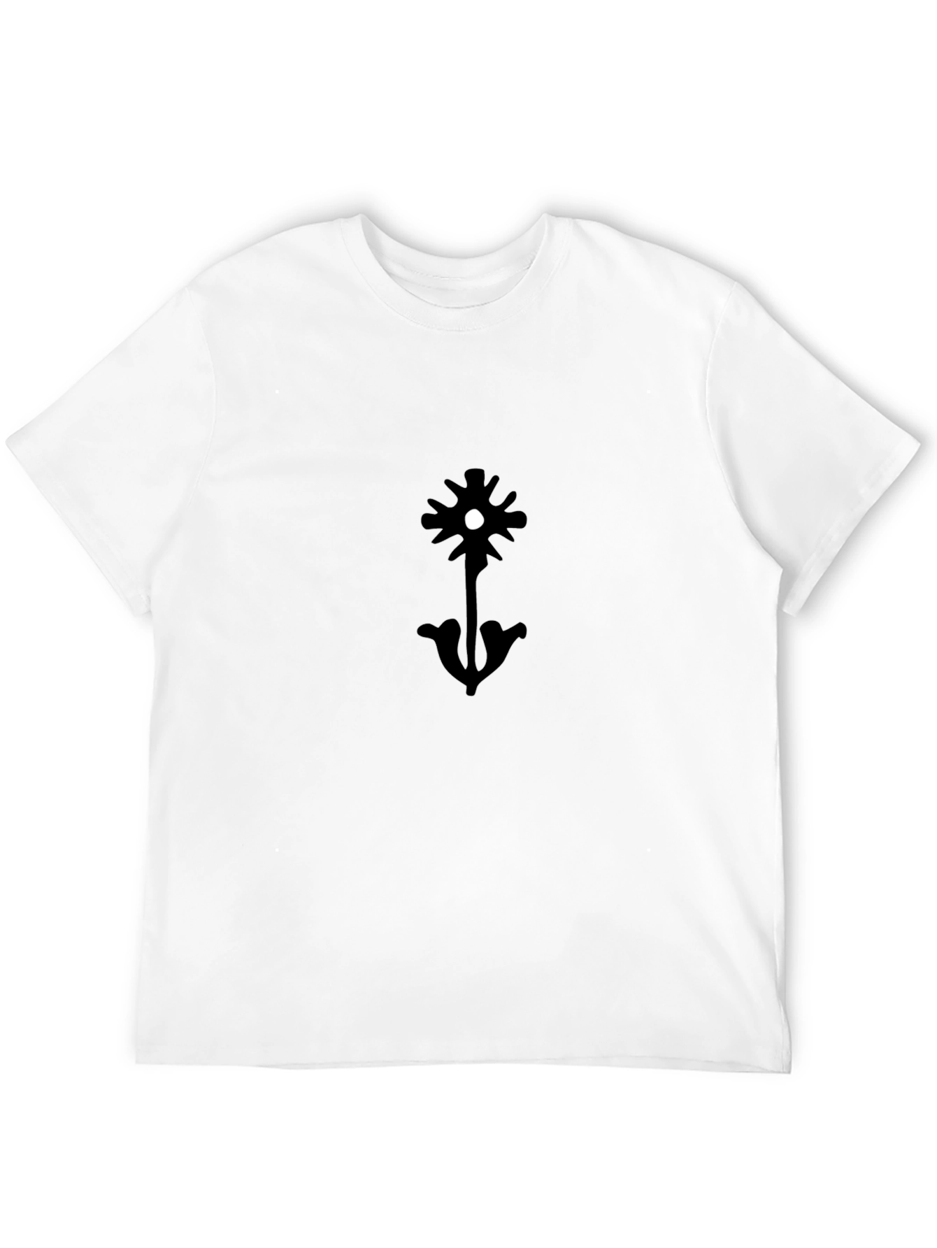 Black T-Shirt with Unique Floral Graphic