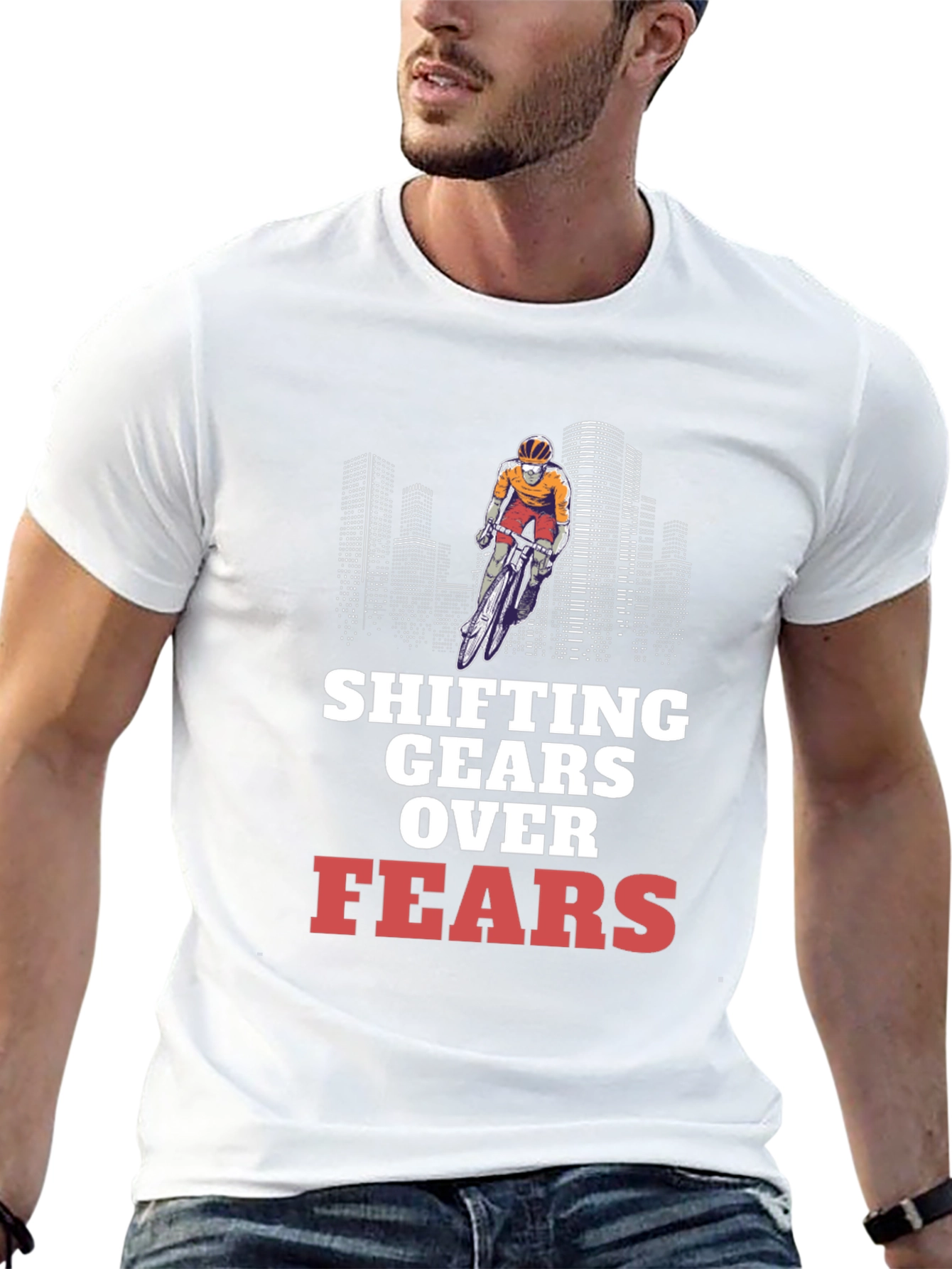 Shifting Gears Over Fears Cycling T-Shirt