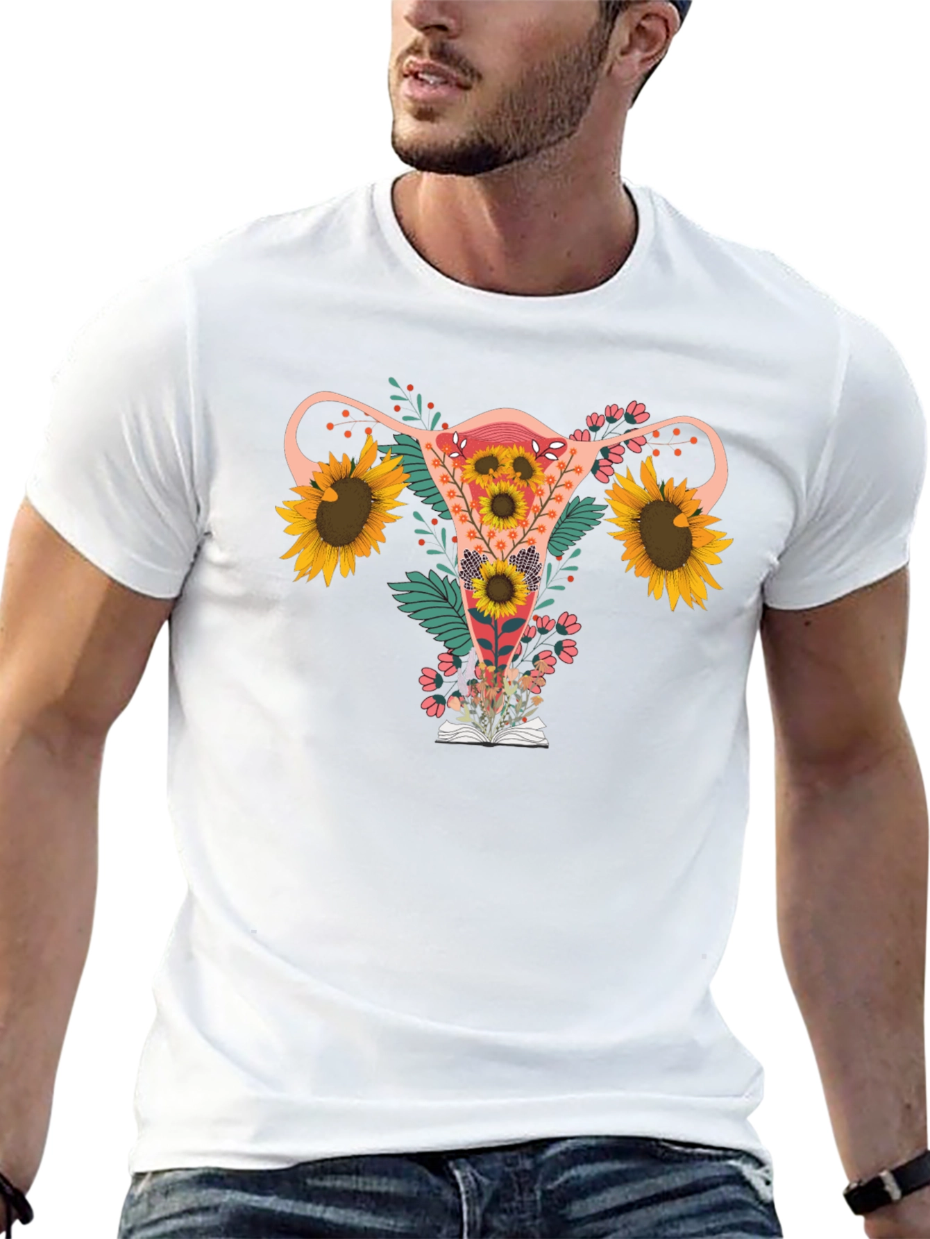 Floral Uterus Graphic T-Shirt - Reproductive Rights Tee