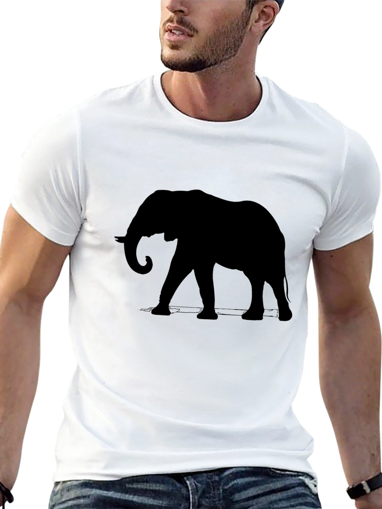 Black Elephant Silhouette T-Shirt