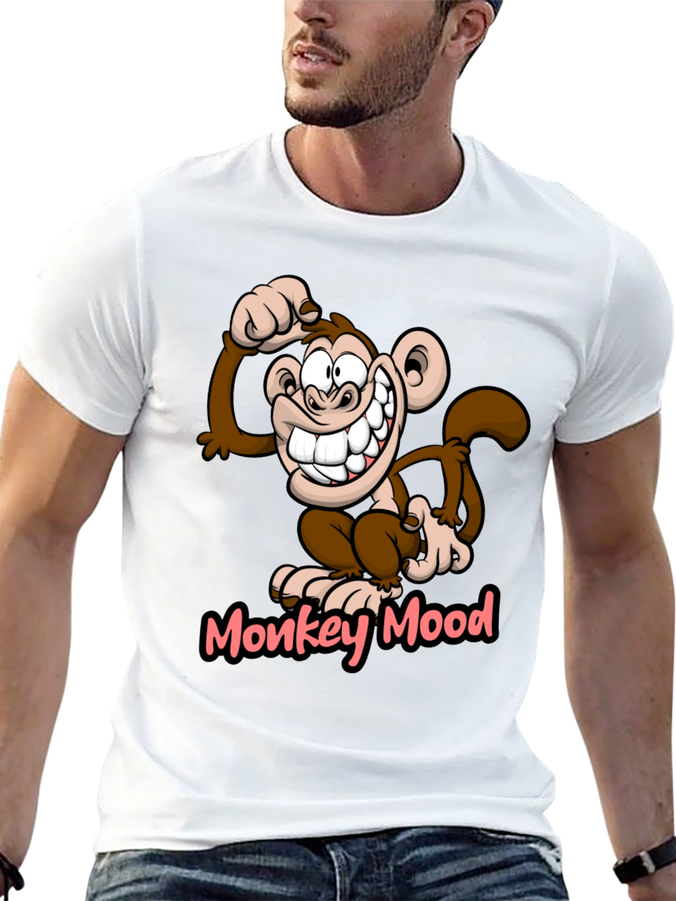 Monkey Mood Graphic T-Shirt - Fun Novelty Tee