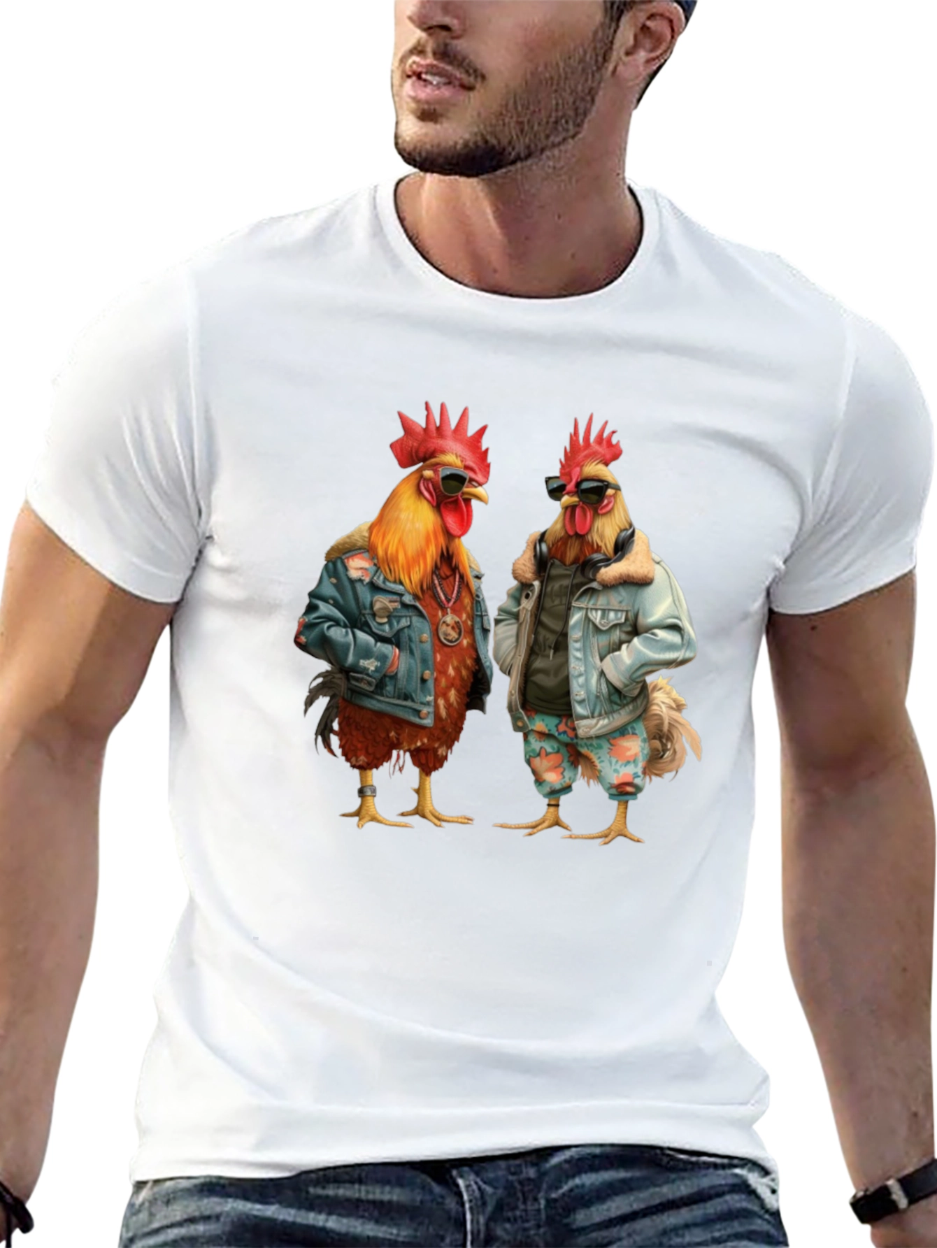 Cool Chicken Graphic Tee - Mens Black T-Shirt