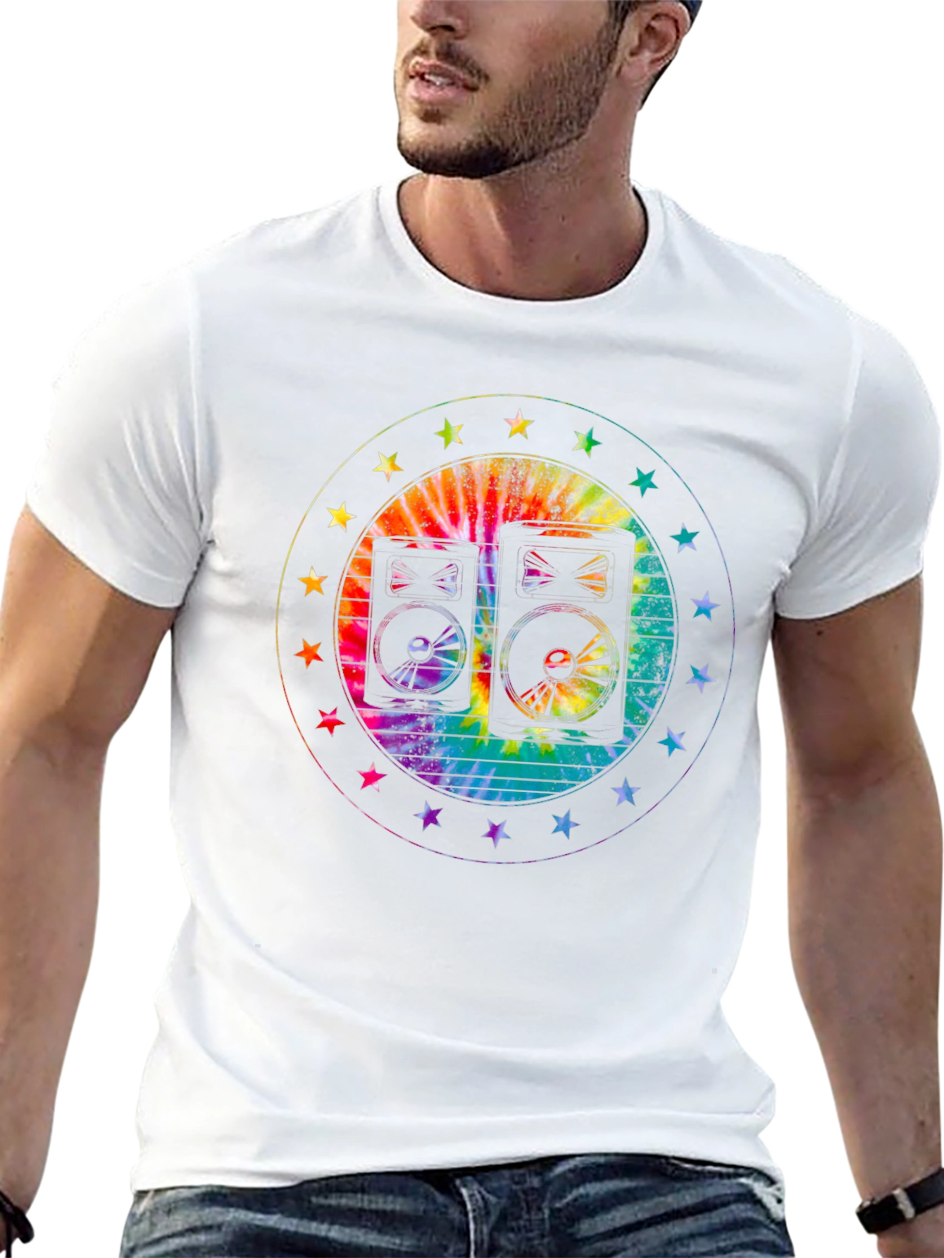 Retro Speaker Tie-Dye Graphic Tee