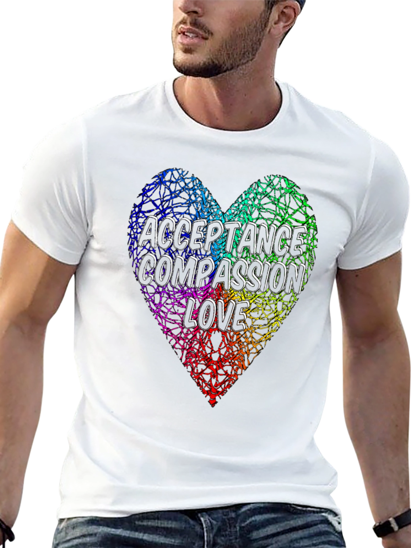 Acceptance Compassion Love Heart Graphic Tee