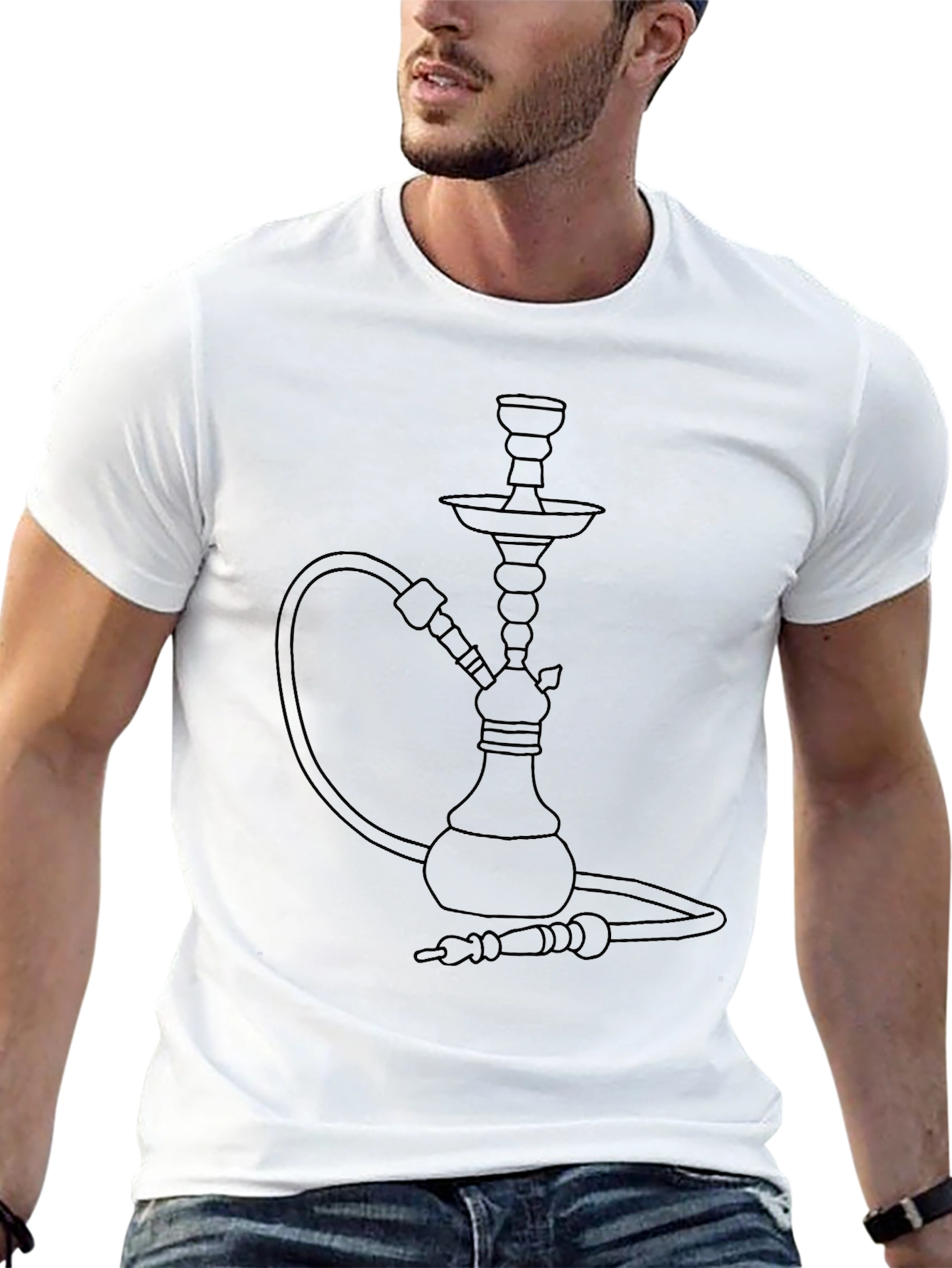 Hookah Graphic Black T-Shirt - Stylish Smoker Tee