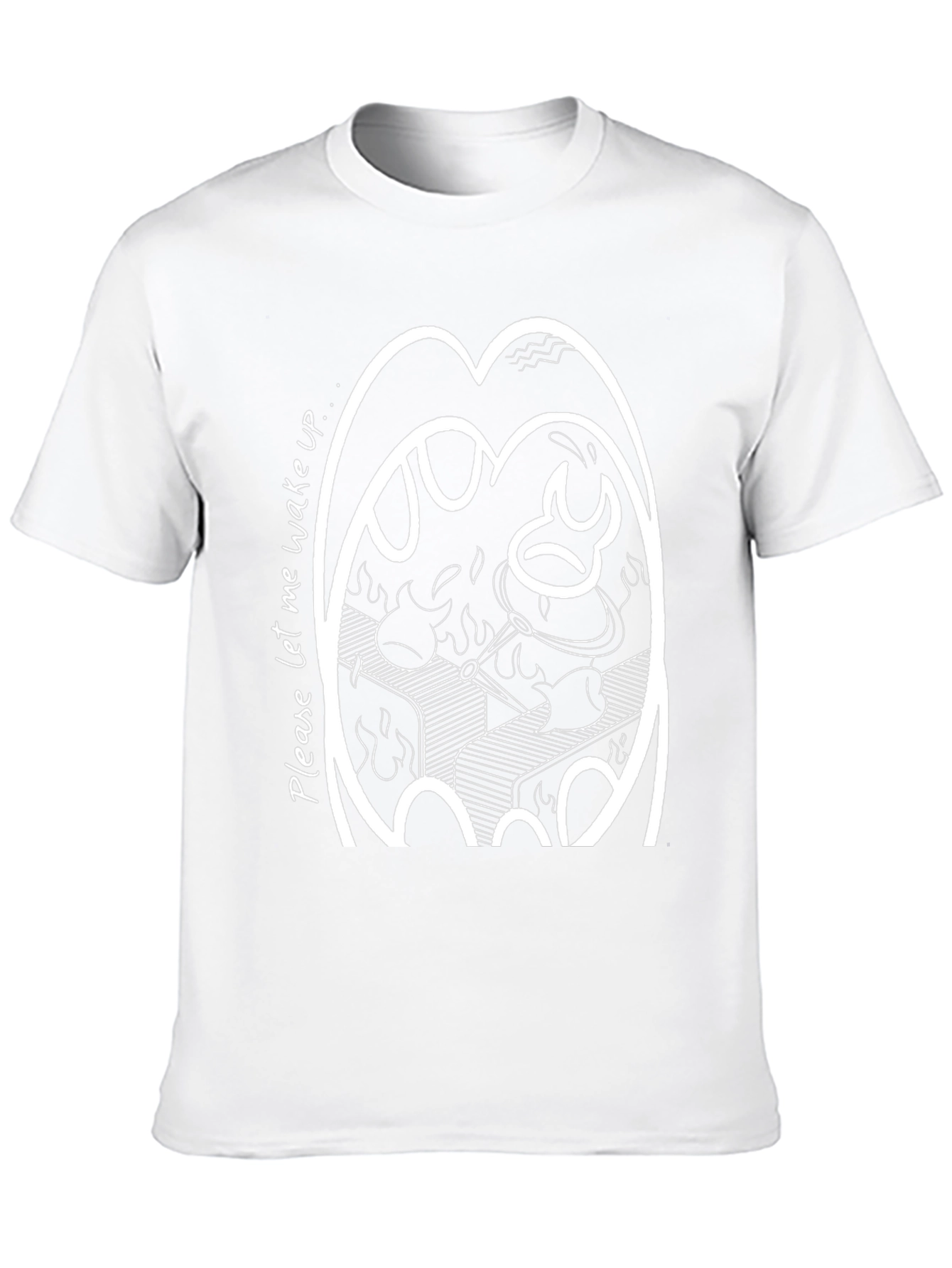 Graphic Print T-Shirt - Please Let Me Wake Up