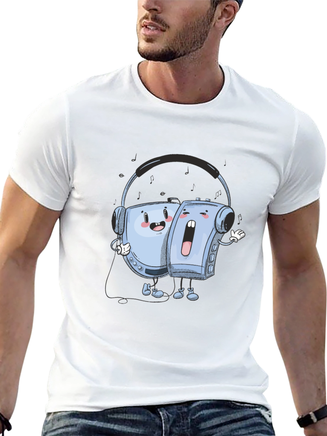 Retro Music Player T-Shirt - Unique Graphic Tee