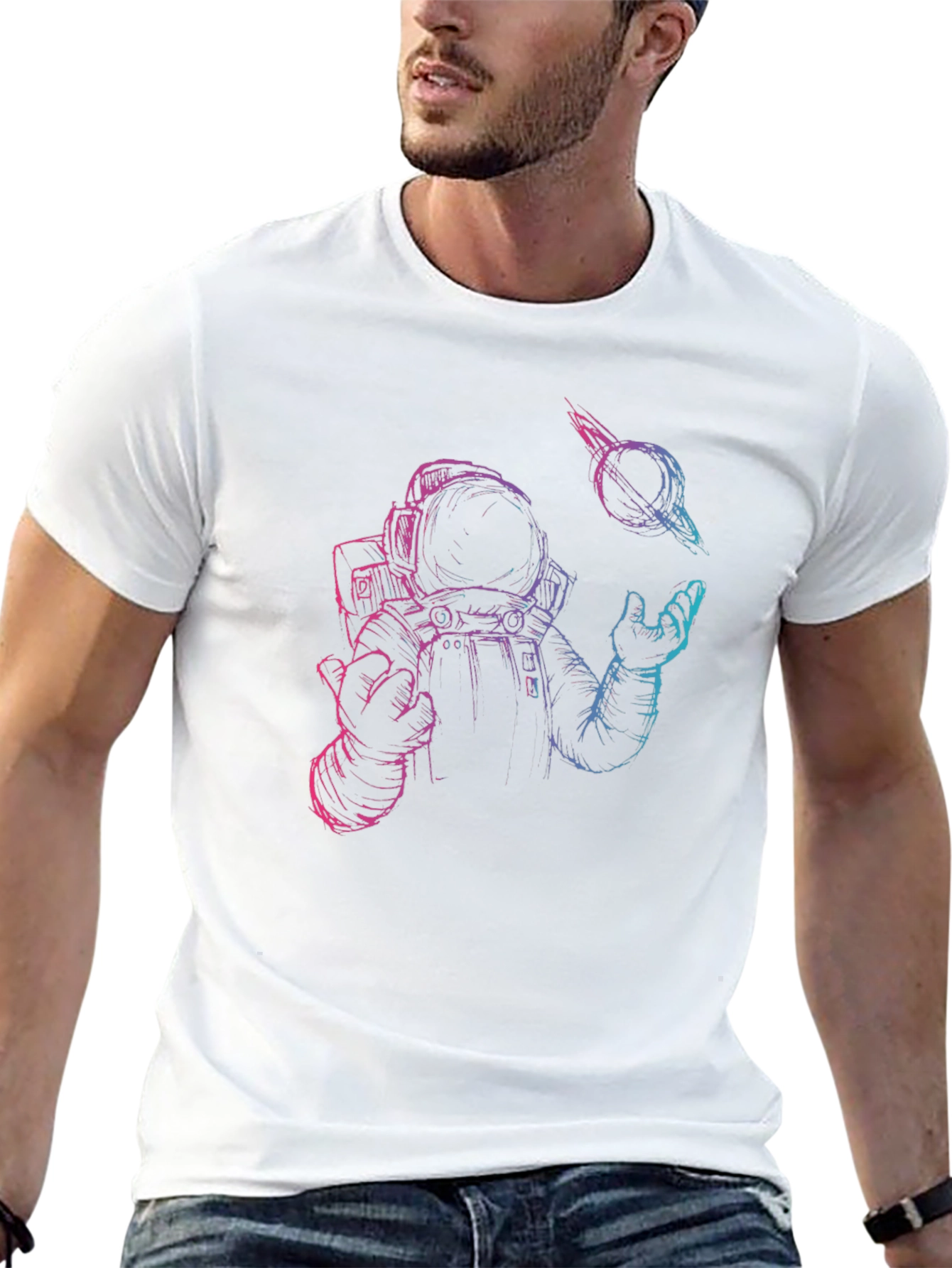 Astronaut & Black Hole Graphic T-Shirt