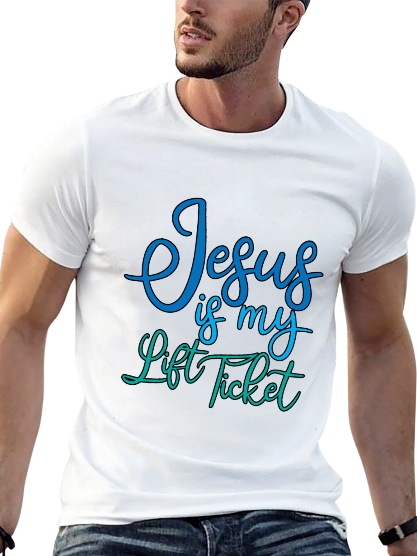 Jesus Is My Lift Ticket Graphic Tee - Black