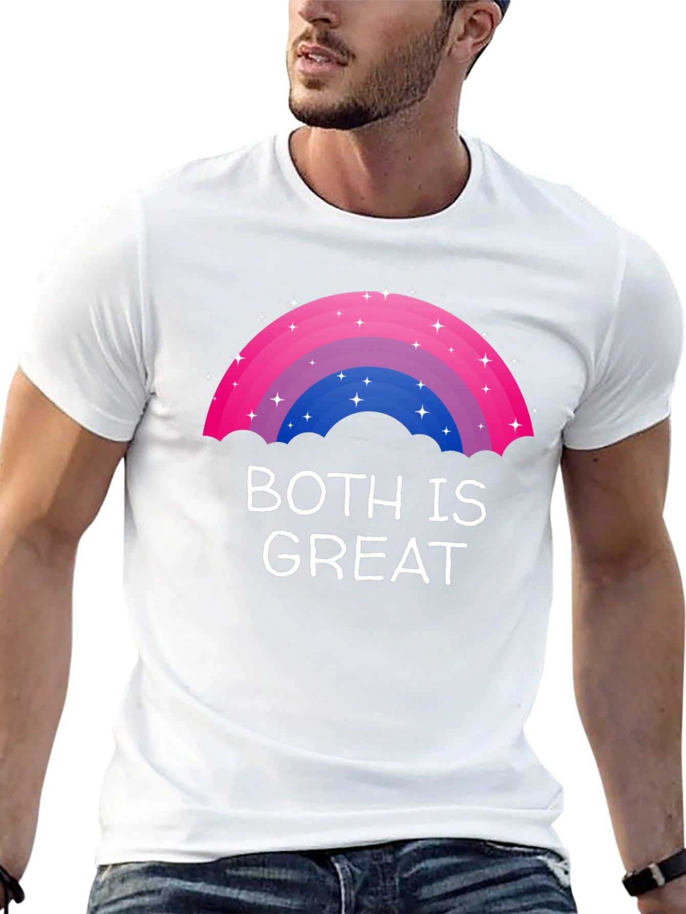 Bisexual Pride Rainbow T-Shirt - Both Is Great