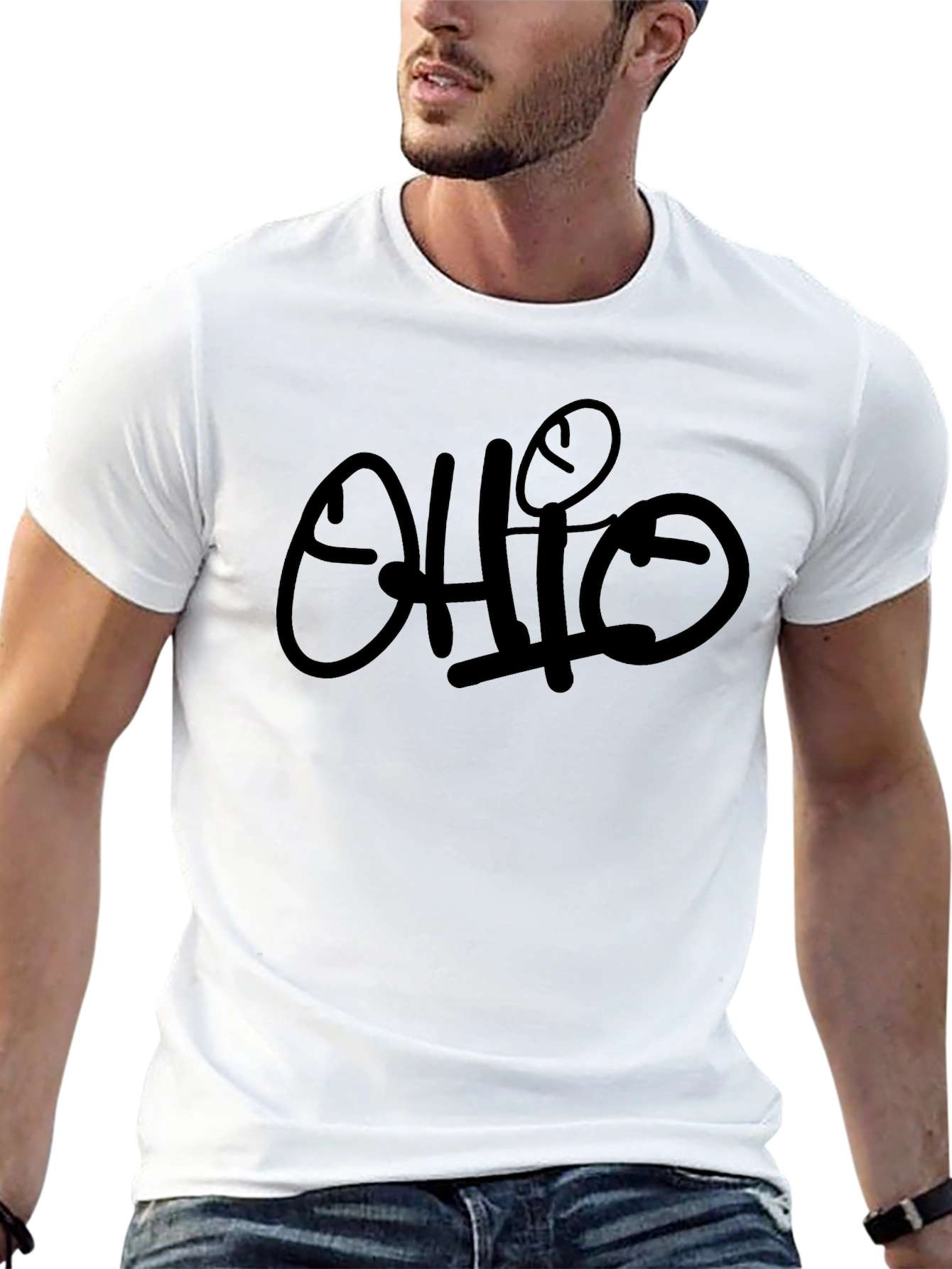 Ohio Graphic Print Black T-Shirt