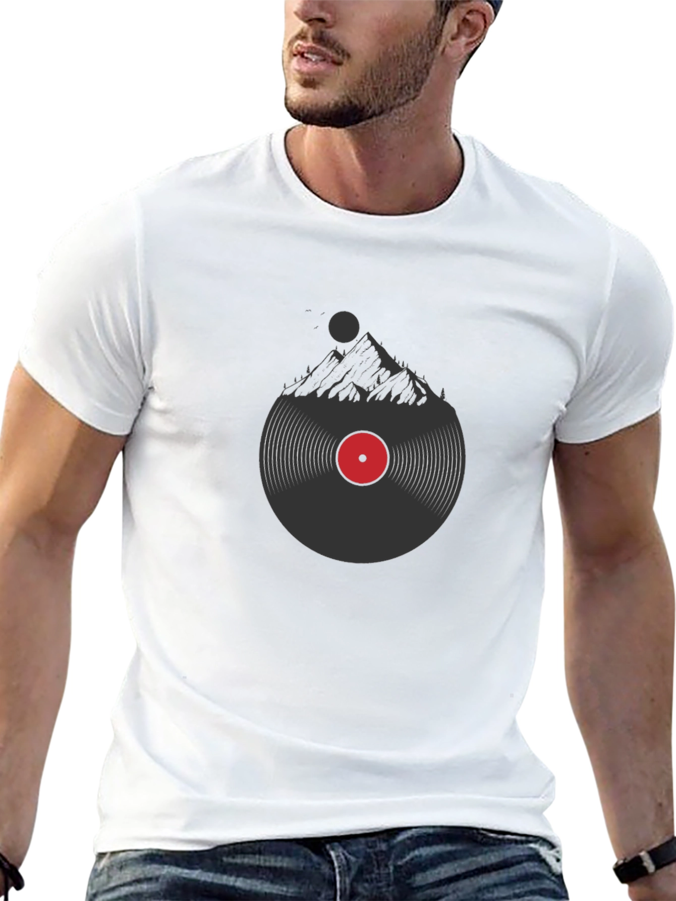 Mountain Vinyl Record Graphic T-Shirt