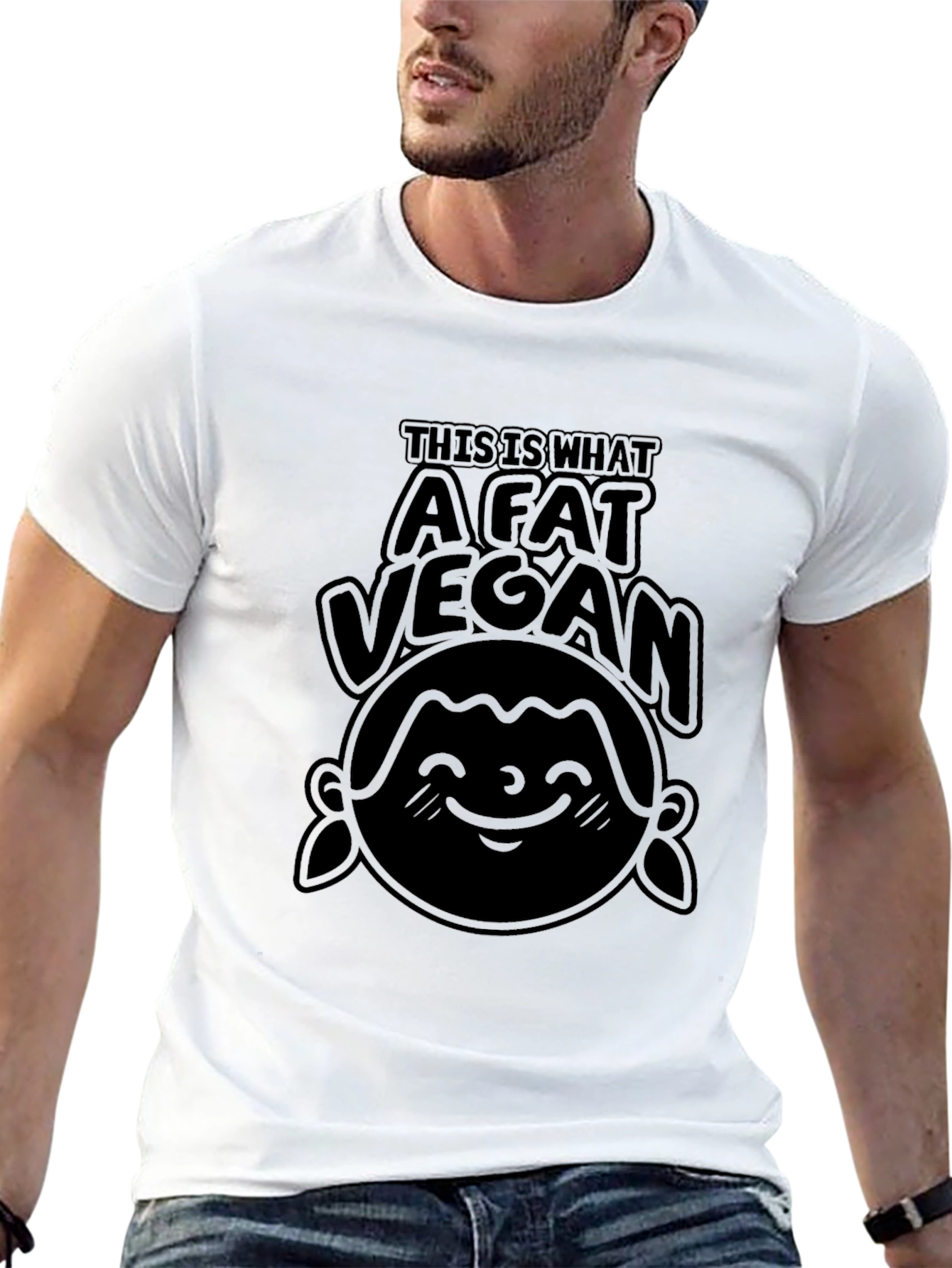 Fat Vegan Graphic T-Shirt - Unisex Crew Neck Tee