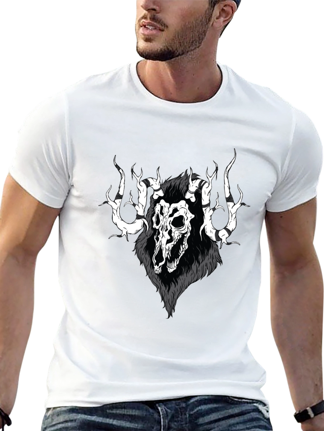 Skull Graphic T-Shirt - Gothic Style Black Tee
