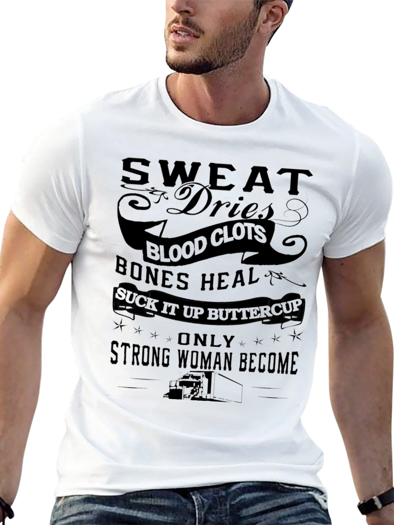 Sweat Dries Strong Woman Graphic Tee