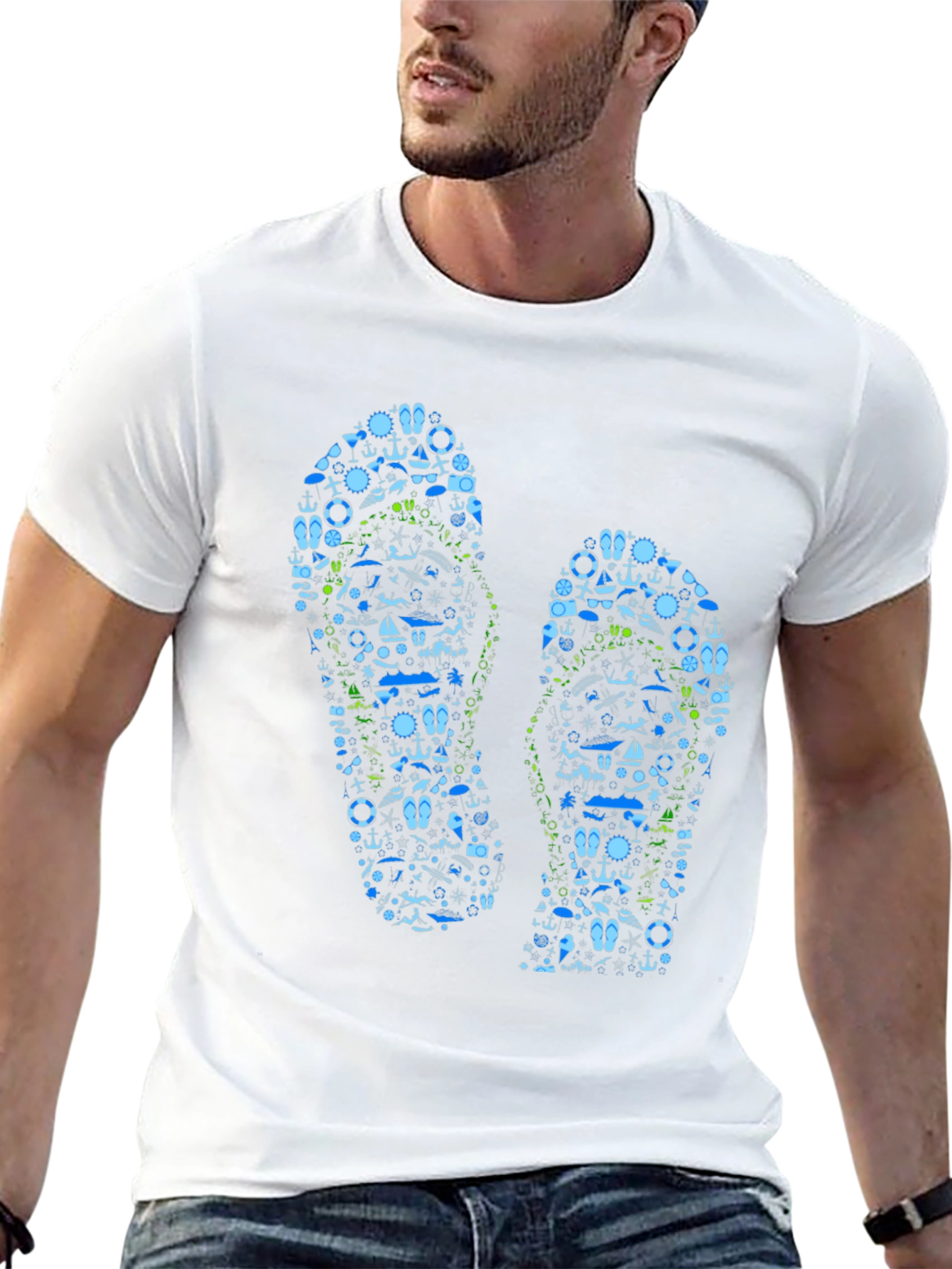 Nautical Flip Flop Graphic T-Shirt