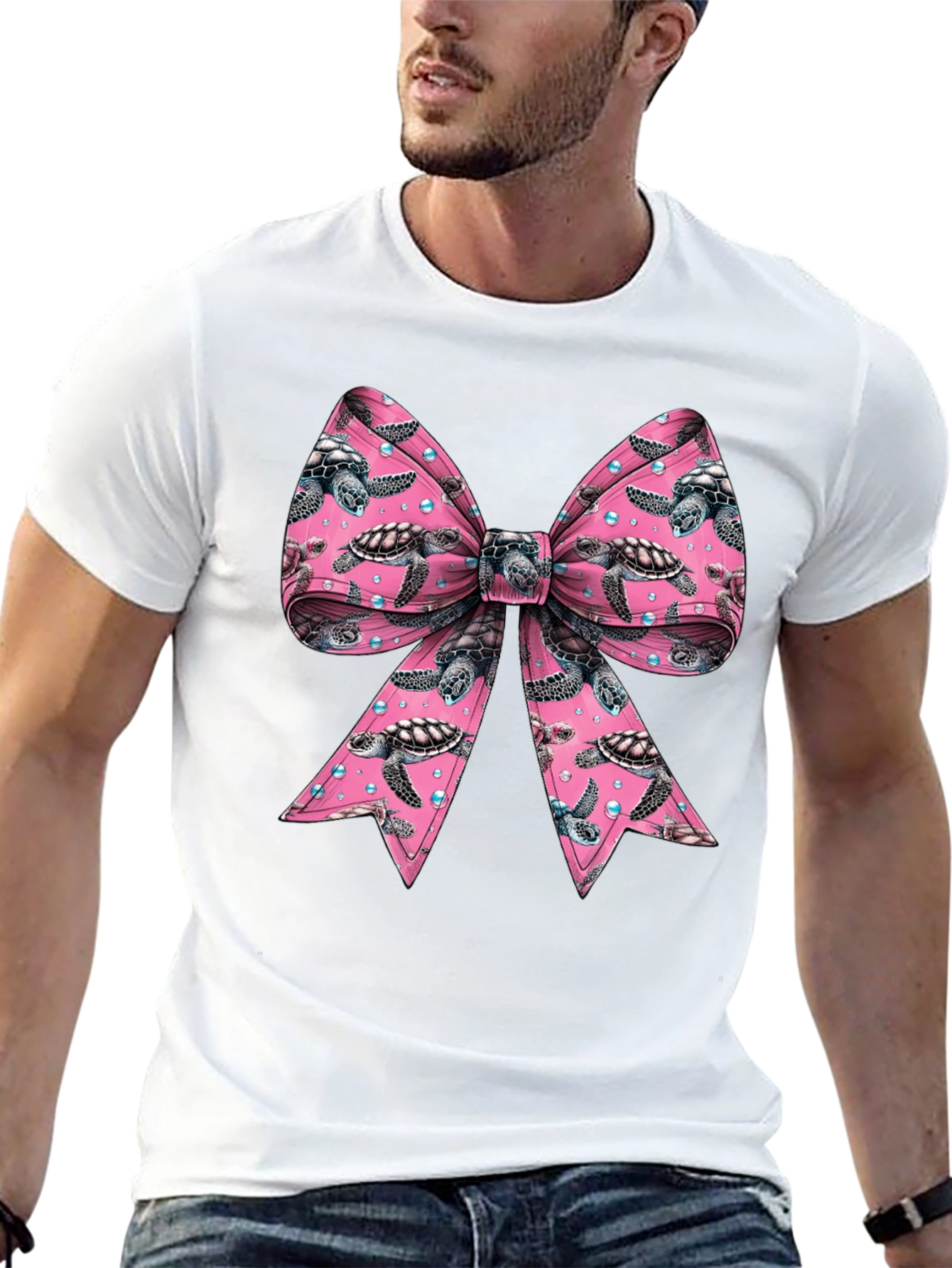 Turtle Bow T-Shirt - Mens Crew Neck