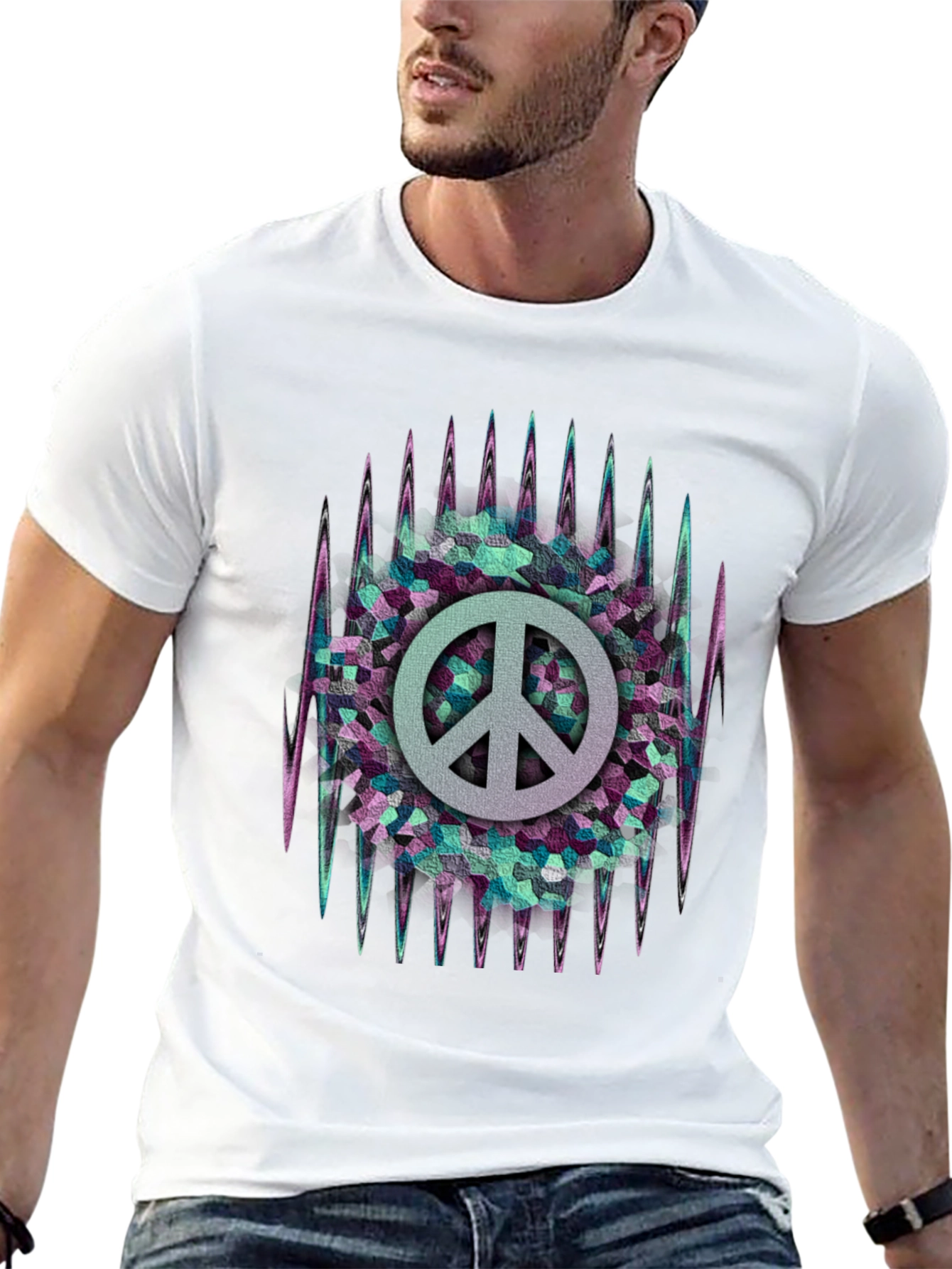 Peace Sign Graphic Tee - Retro Style