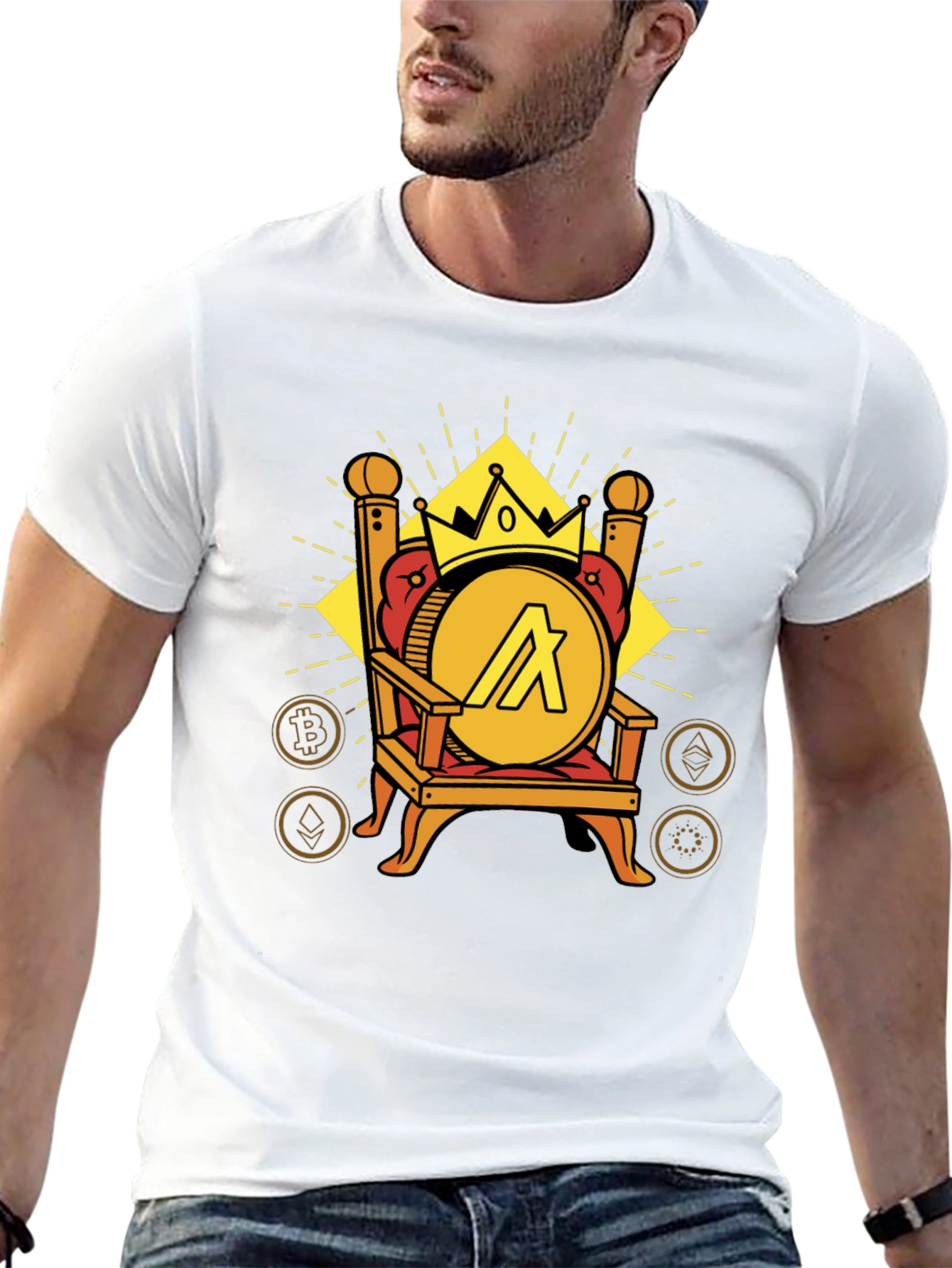 Crypto King T-Shirt - Algorand Throne Design