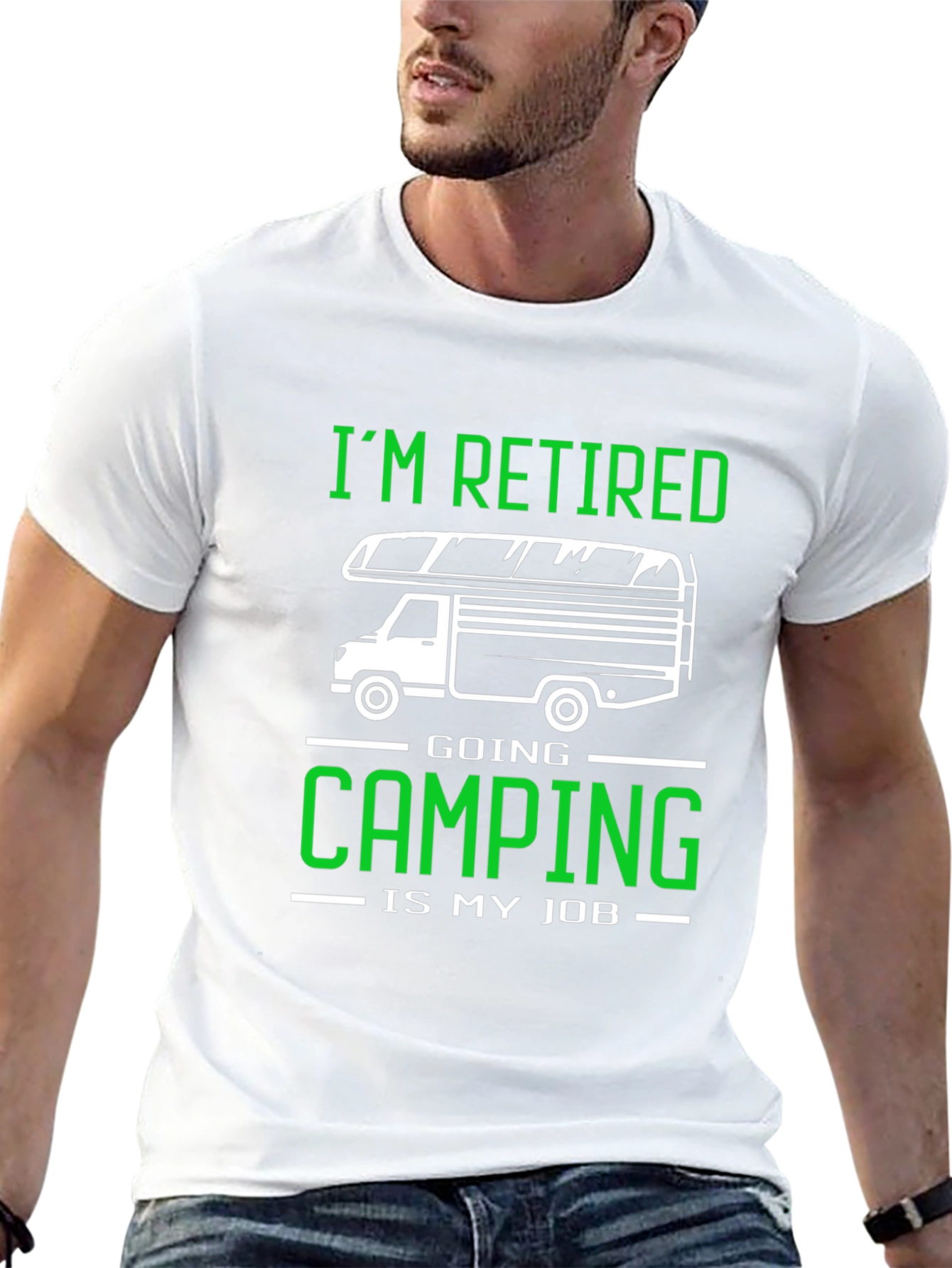 Im Retired Camping T-Shirt - Black Graphic Tee
