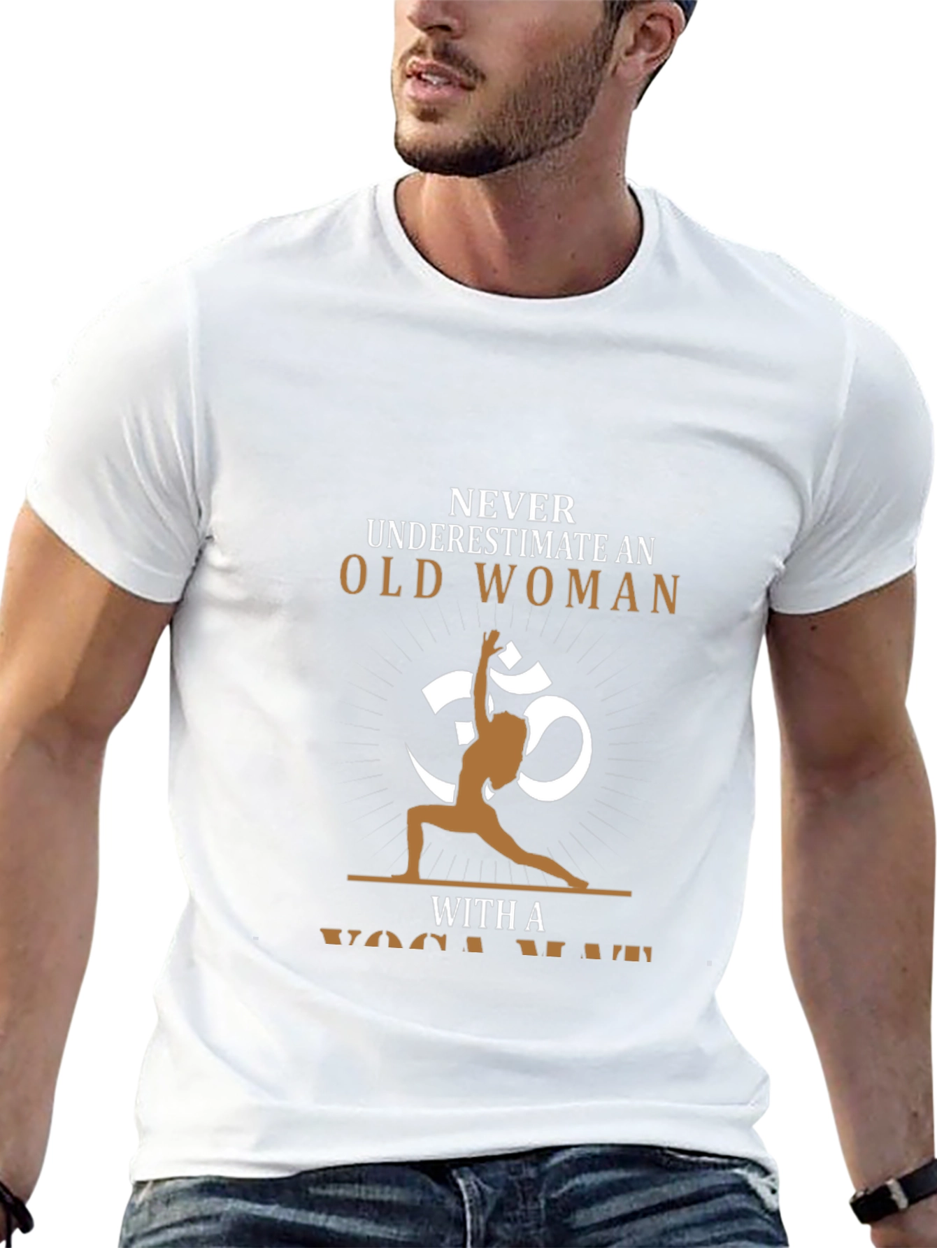 Never Underestimate Old Woman Yoga T-Shirt