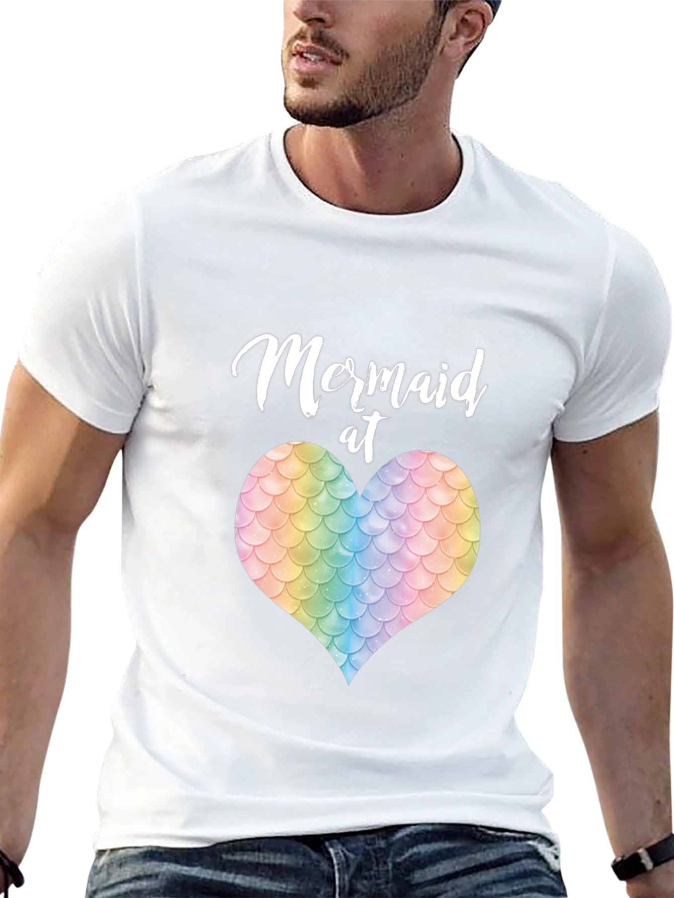 Mermaid at Heart T-Shirt - Unique Scale Heart Design