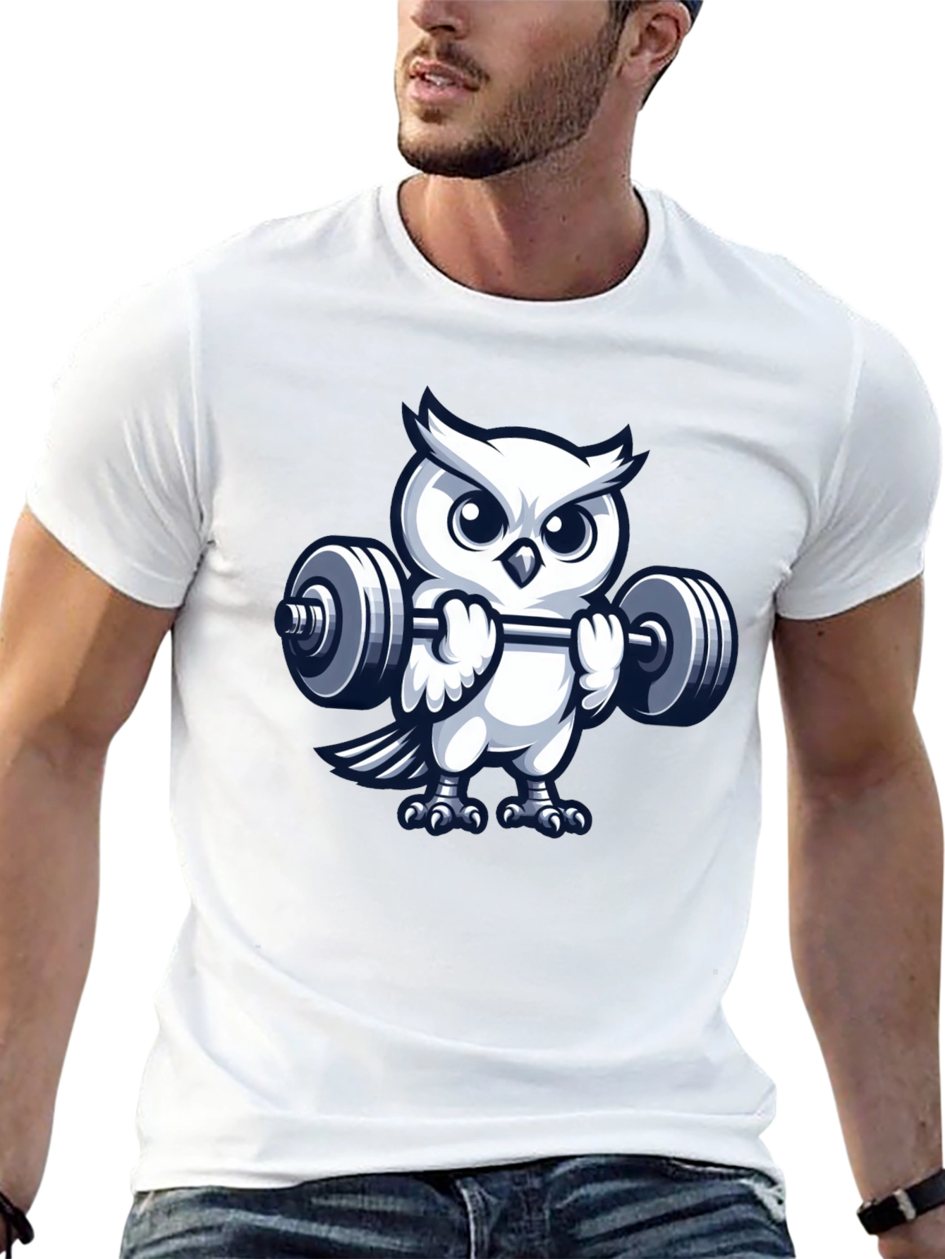 Weightlifting Owl Graphic Tee