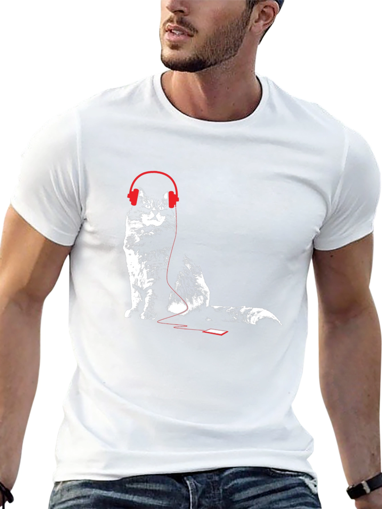 Cool Cat Headphones Graphic Tee