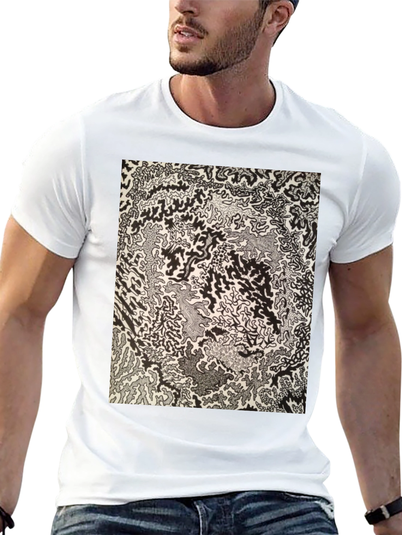 Abstract Black Tee - Unique Art Design