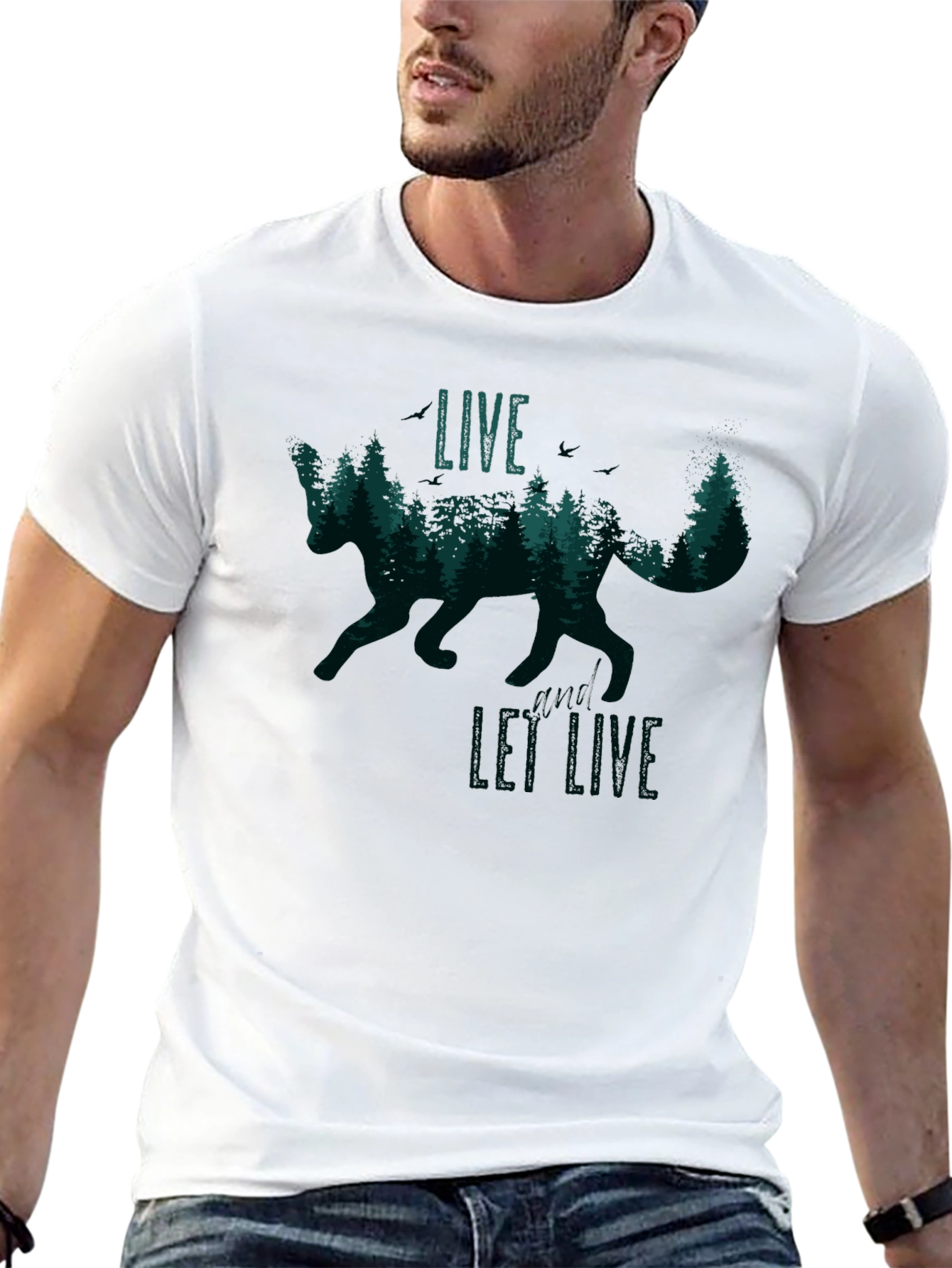 Live and Let Live Fox Graphic T-Shirt