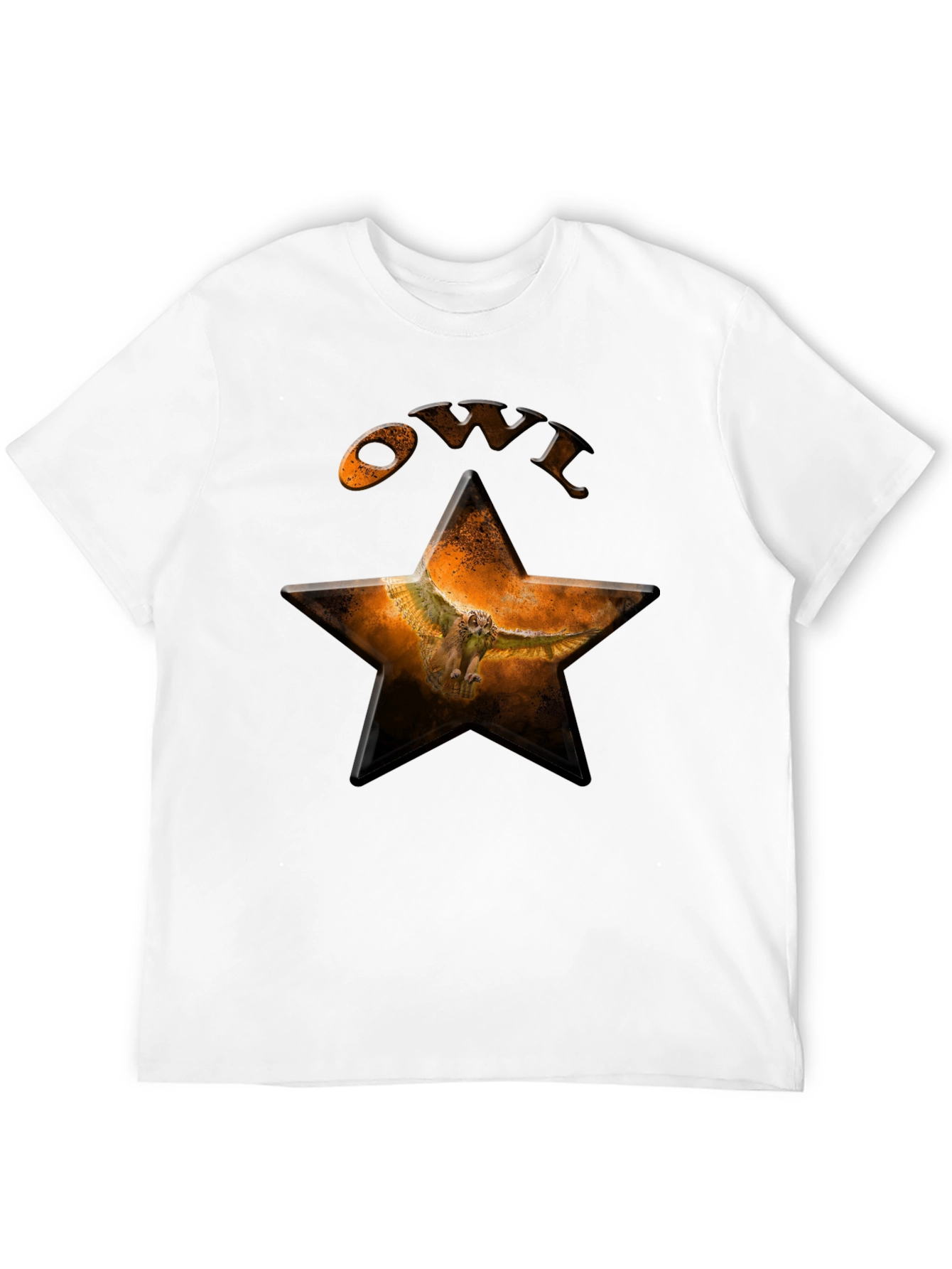Owl Star Graphic T-Shirt - Black