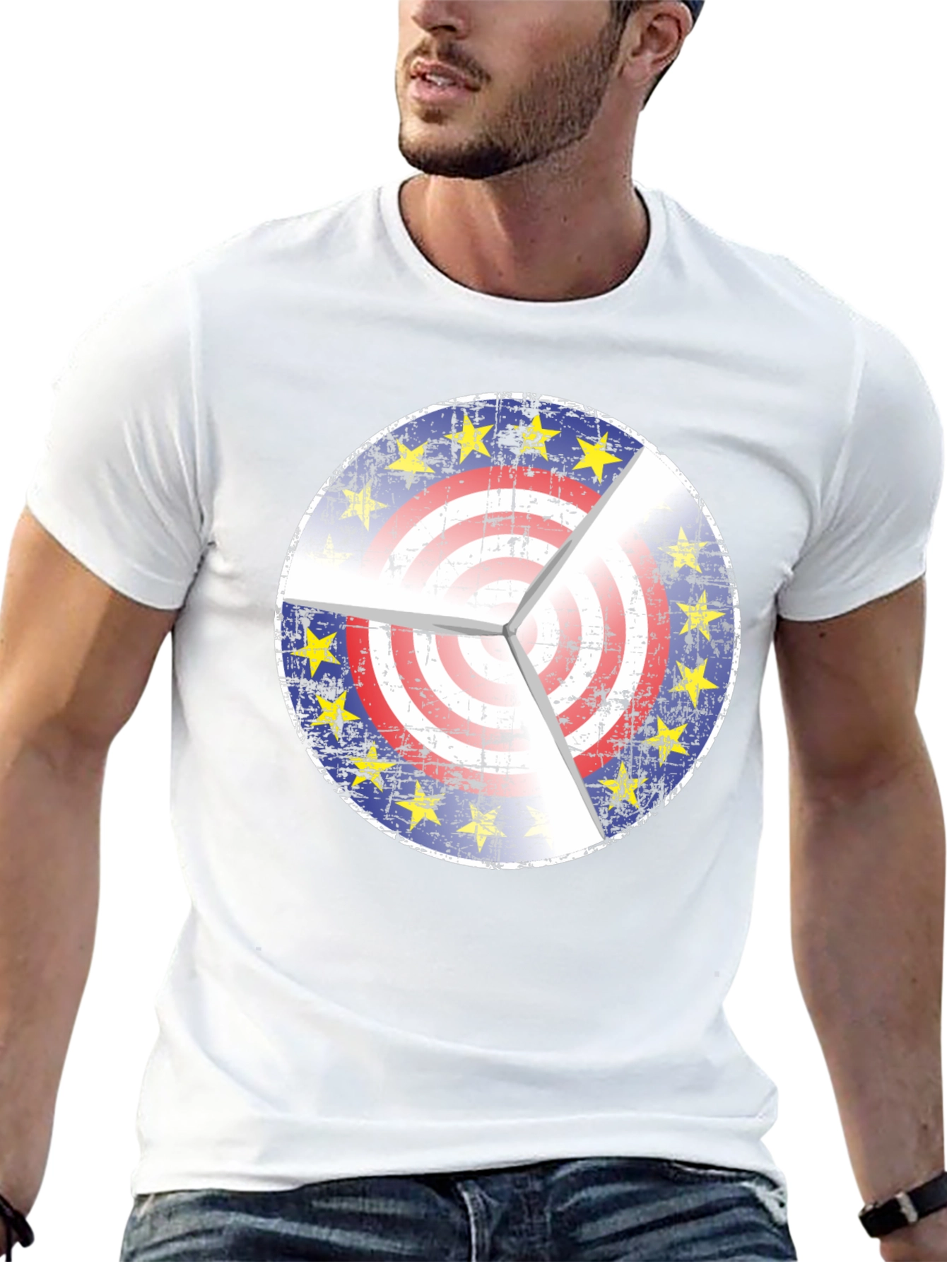 EU USA Target Graphic Black T-Shirt