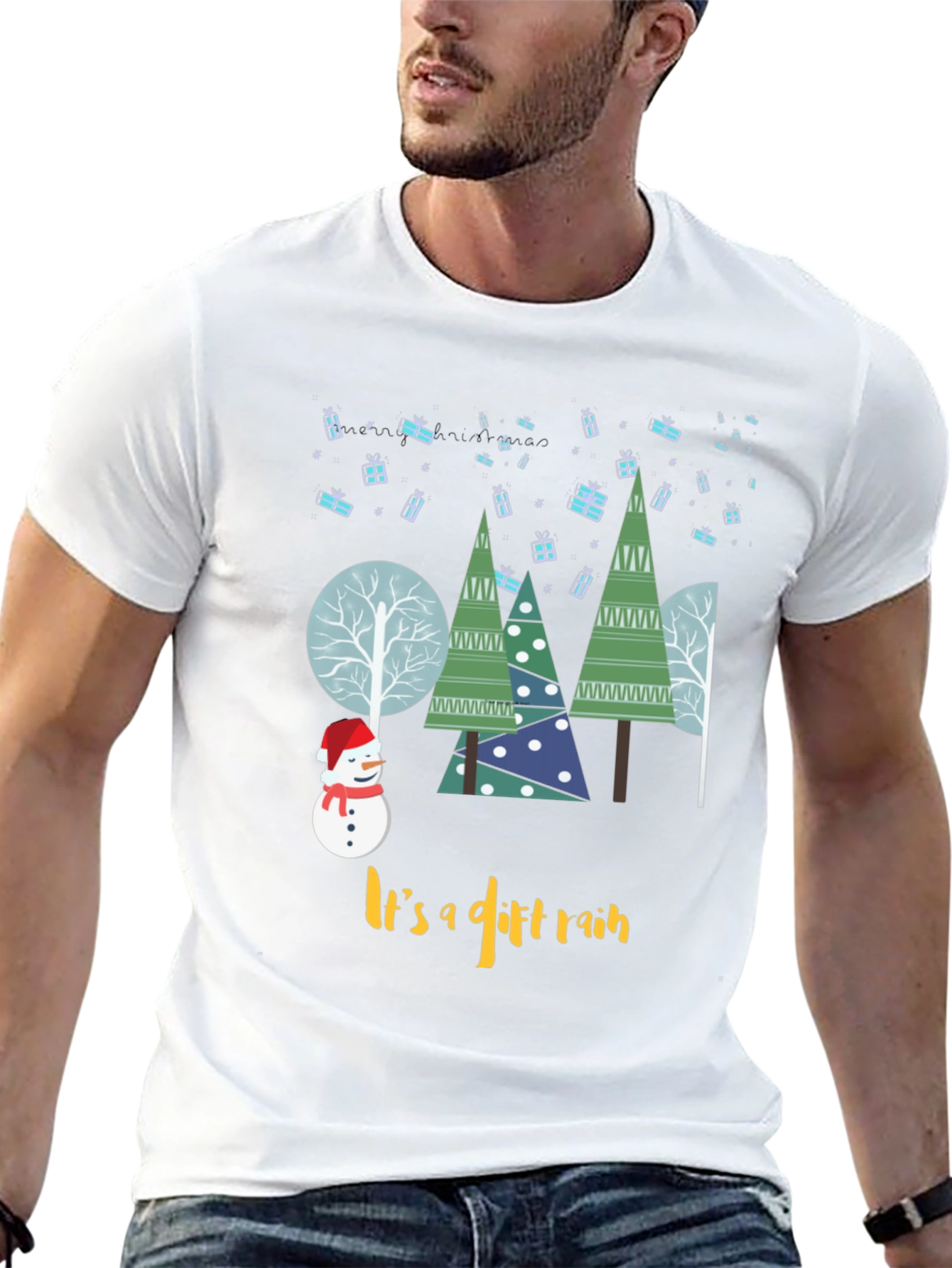 Christmas Gift Rain Graphic T-Shirt