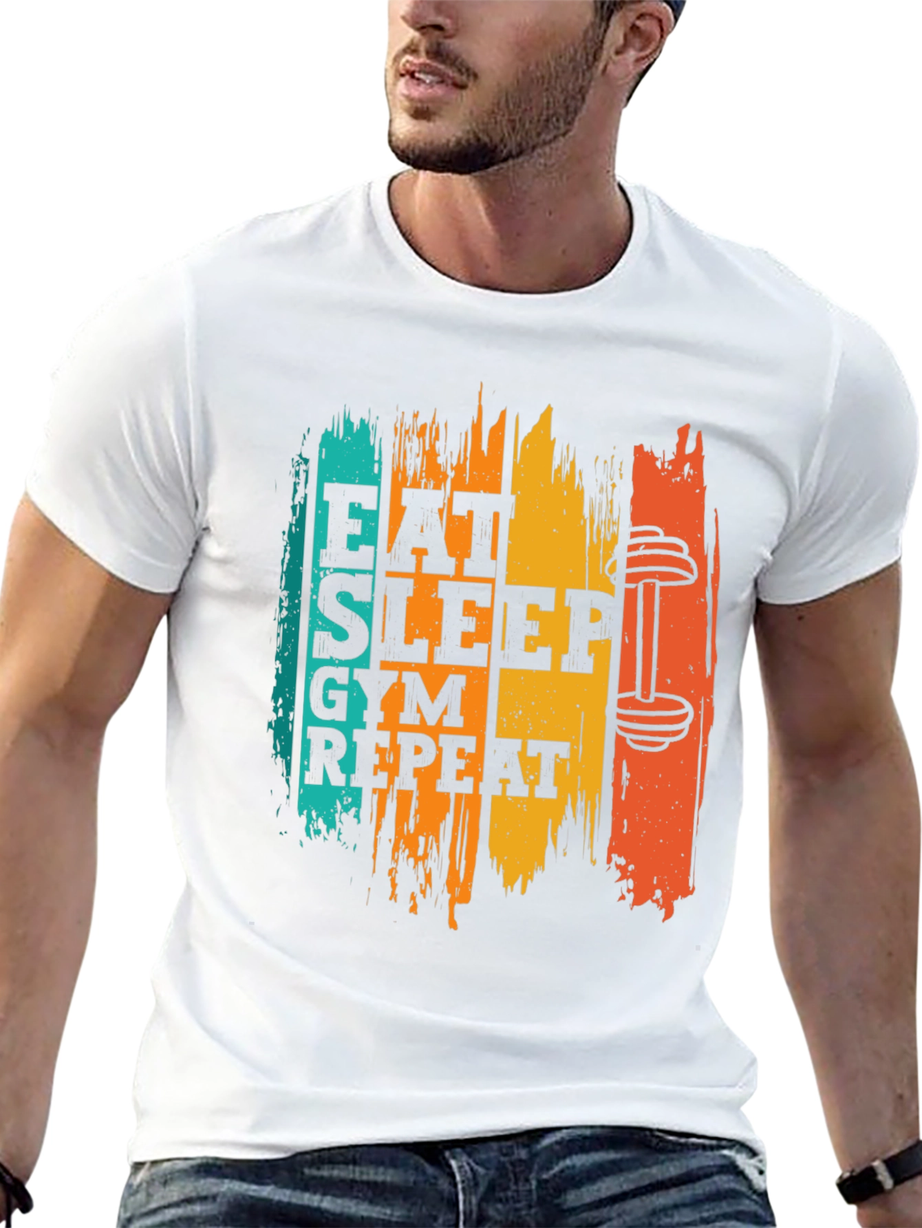 Eat Sleep Gym Repeat Graphic Tee